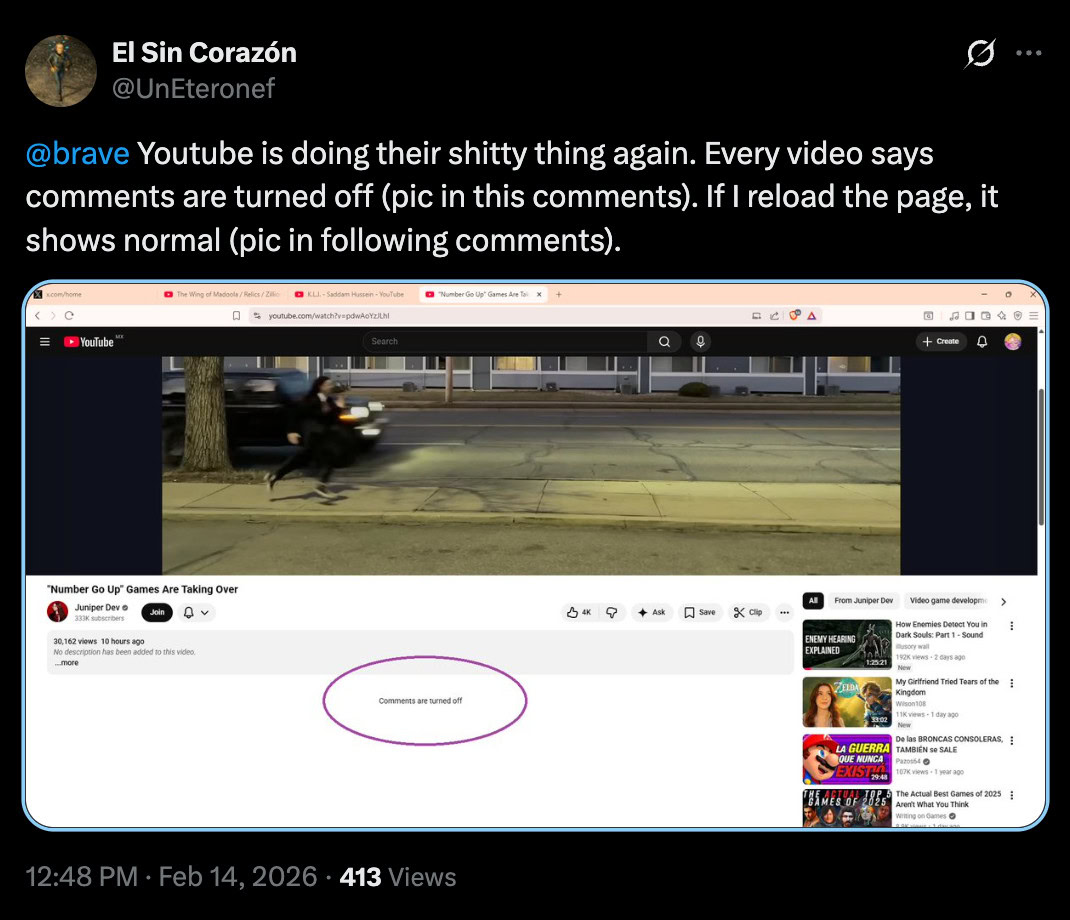YouTube comments turned off ad blocker