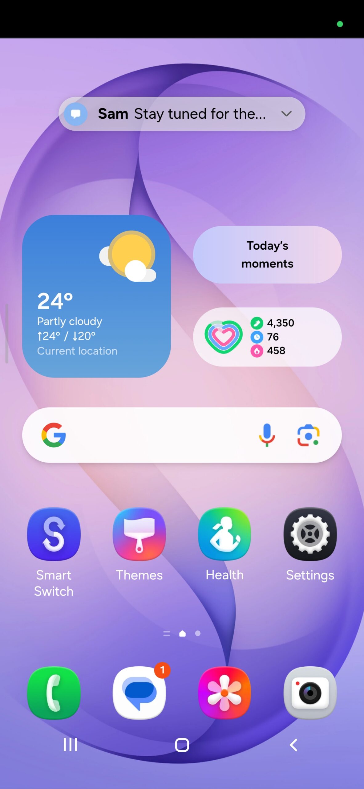 Samsung Try Galaxy app home screen simulation of One UI