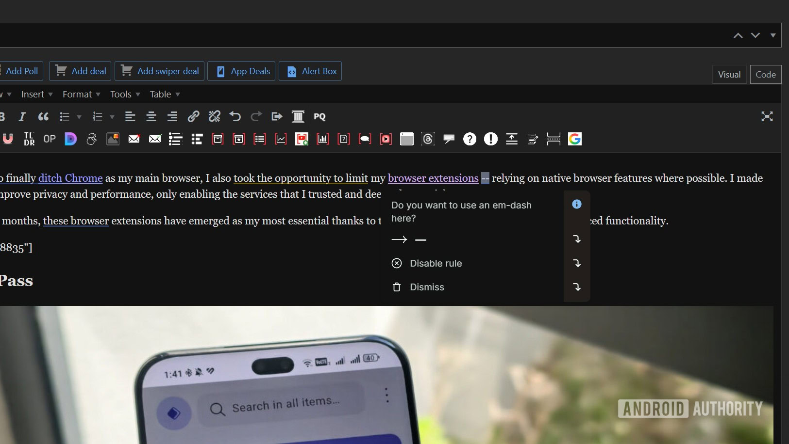 a pop up from the prowritingaid extension