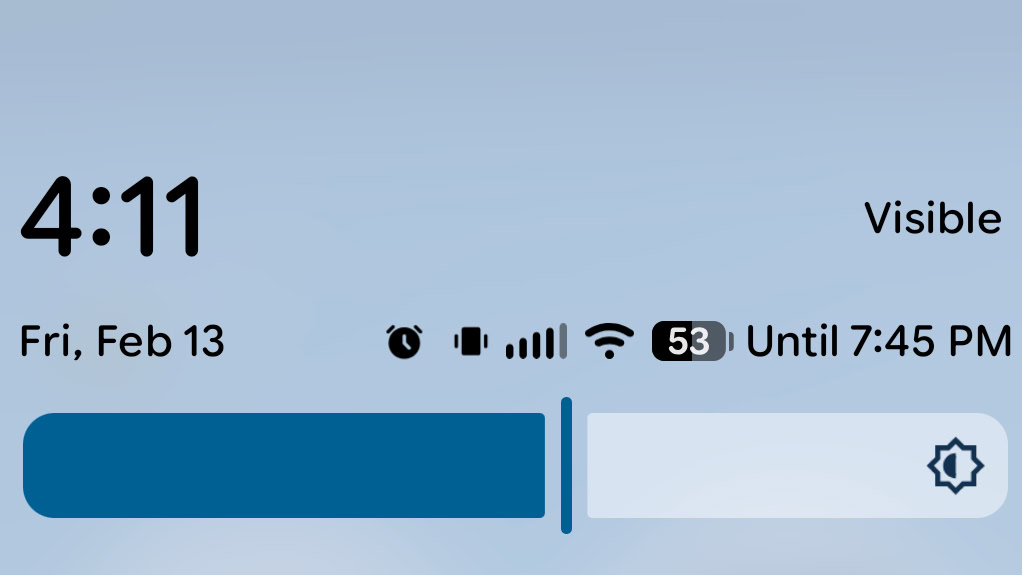 Brightness slider icon in Android 16.