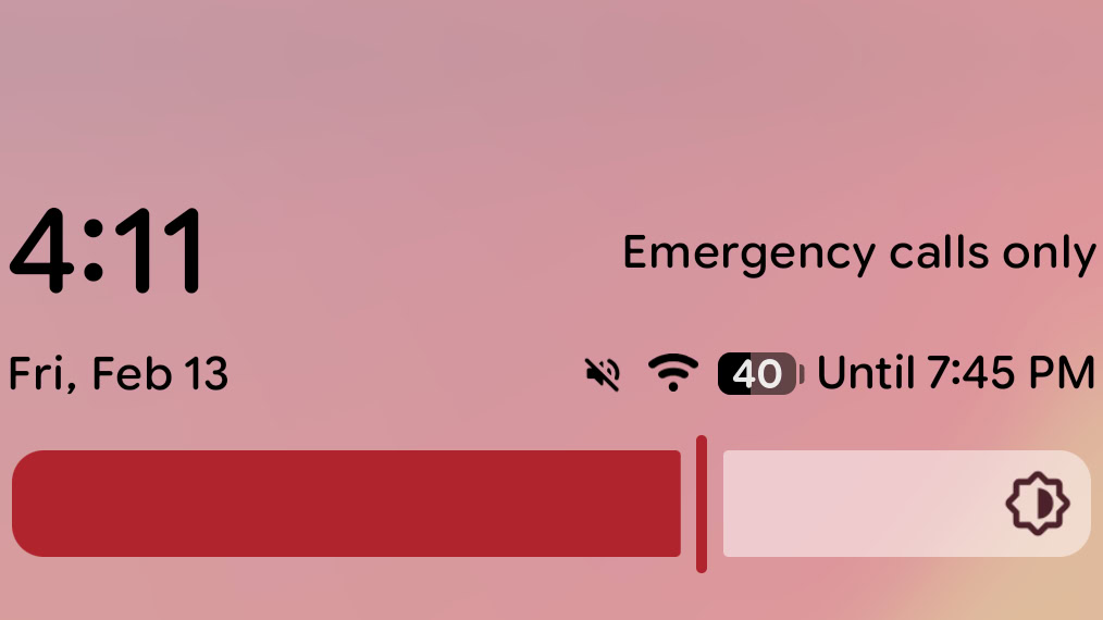 Brightness slider icon in Android 17.