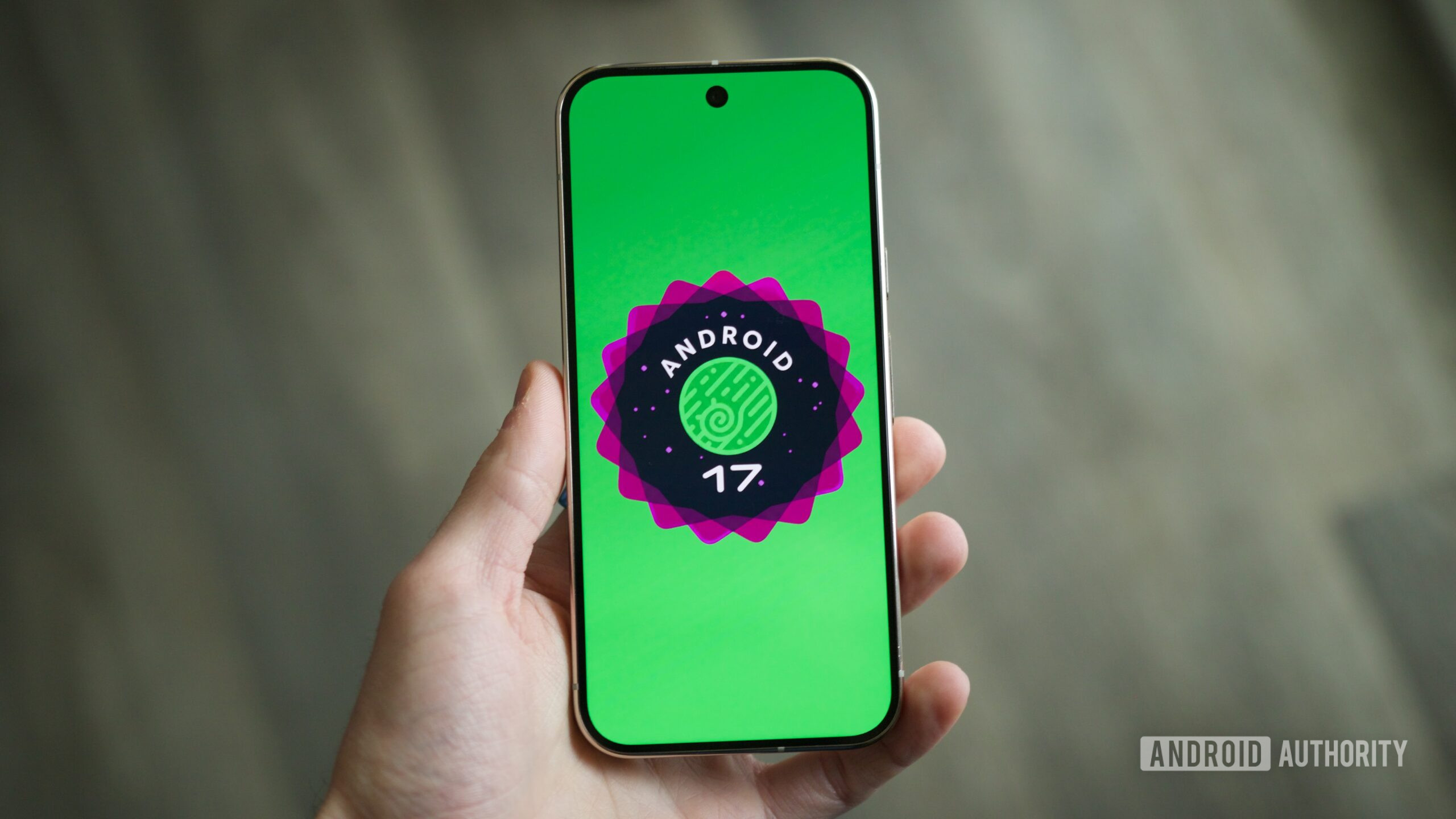 The Android 17 logo on a Pixel phone.