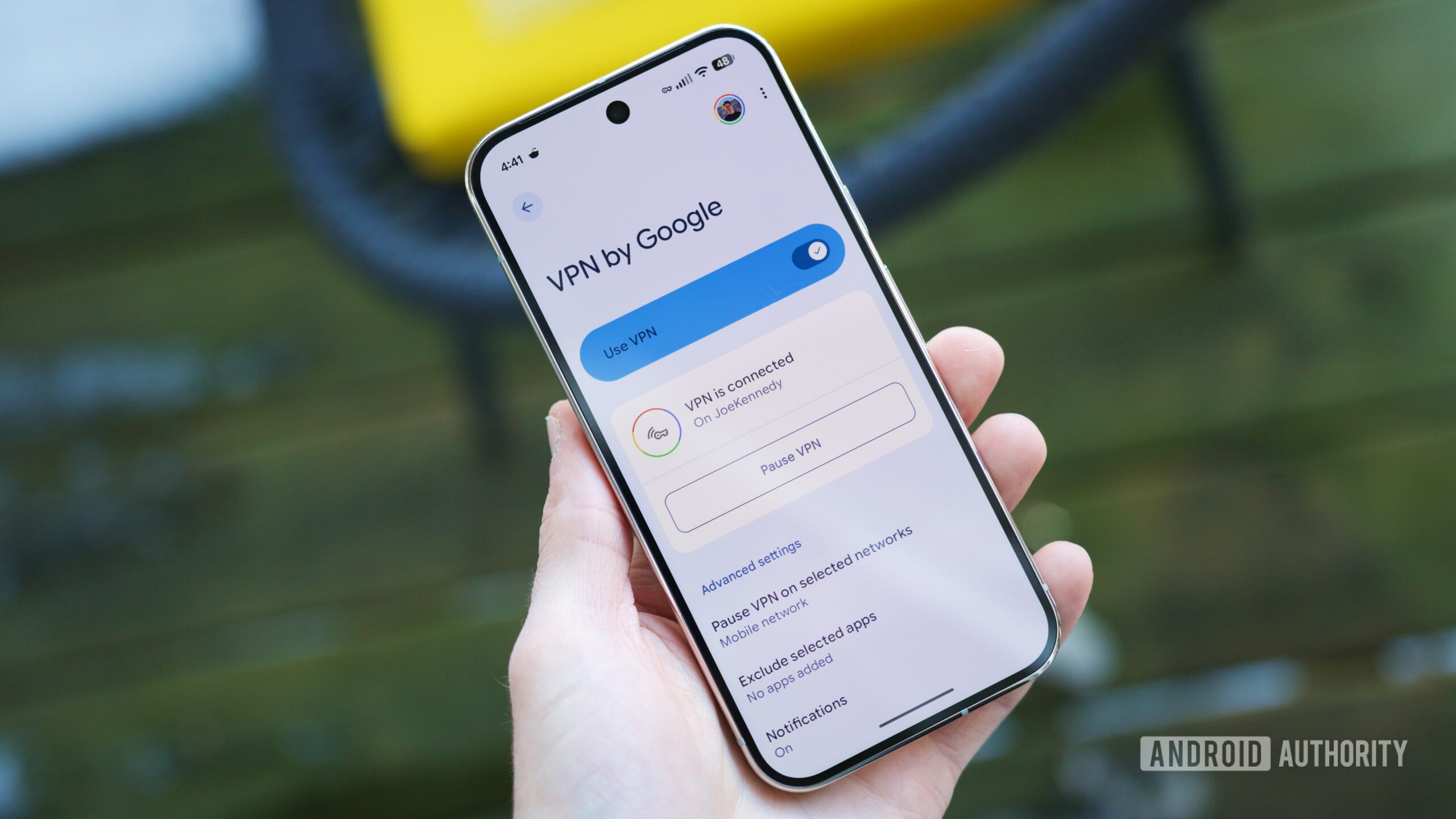 Pixel VPN page on a Pixel 10 Pro.