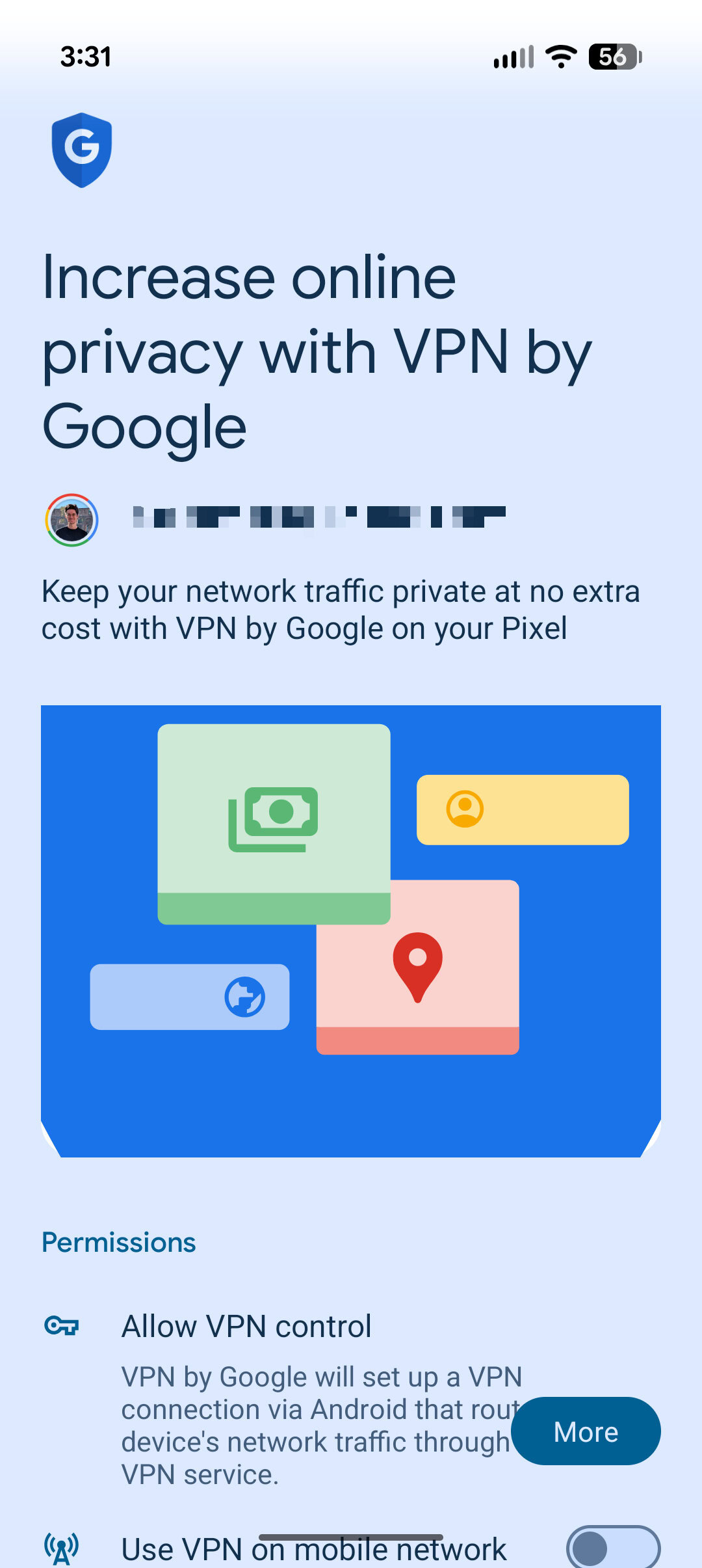 Screenshot showing how to set up Pixel VPN on a Pixel phone.