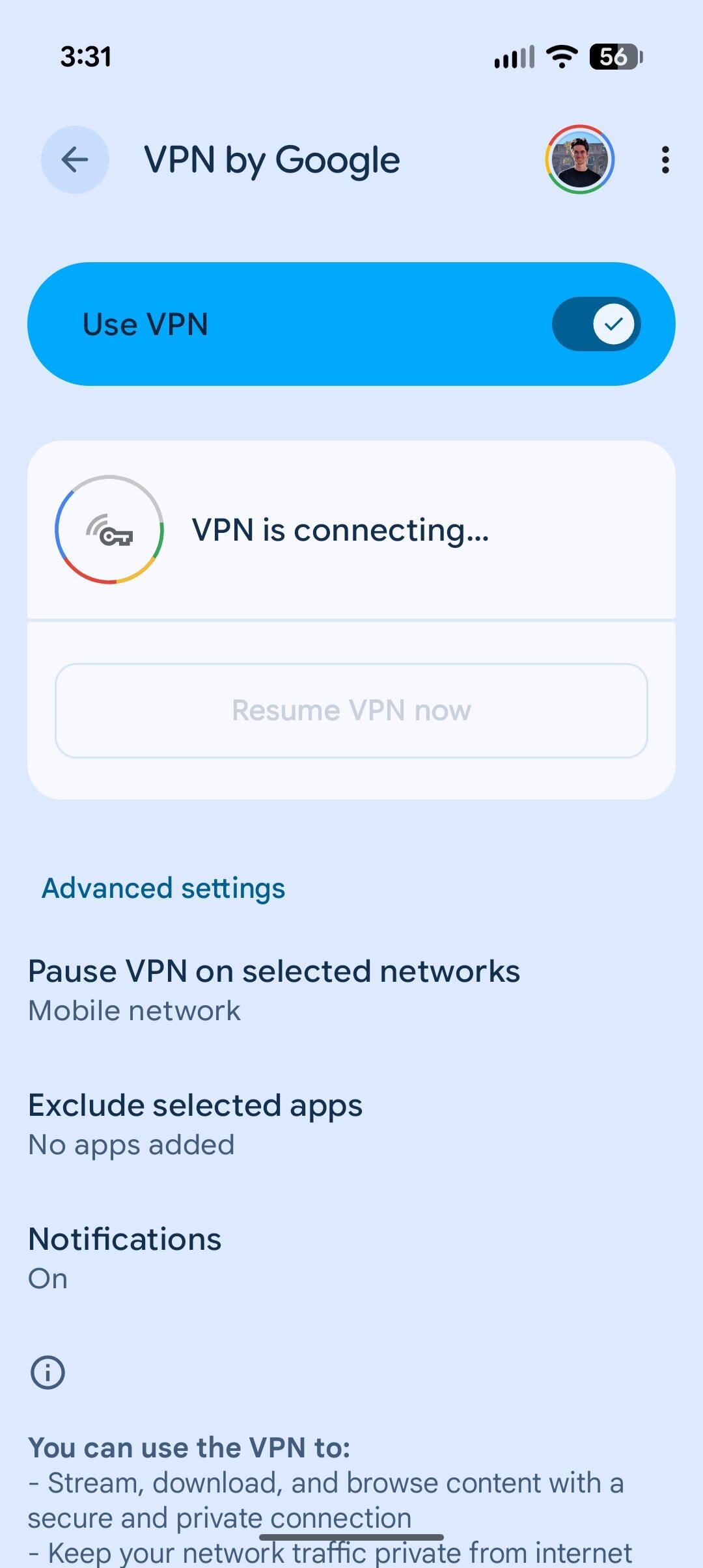 Screenshot showing how to set up Pixel VPN on a Pixel phone.