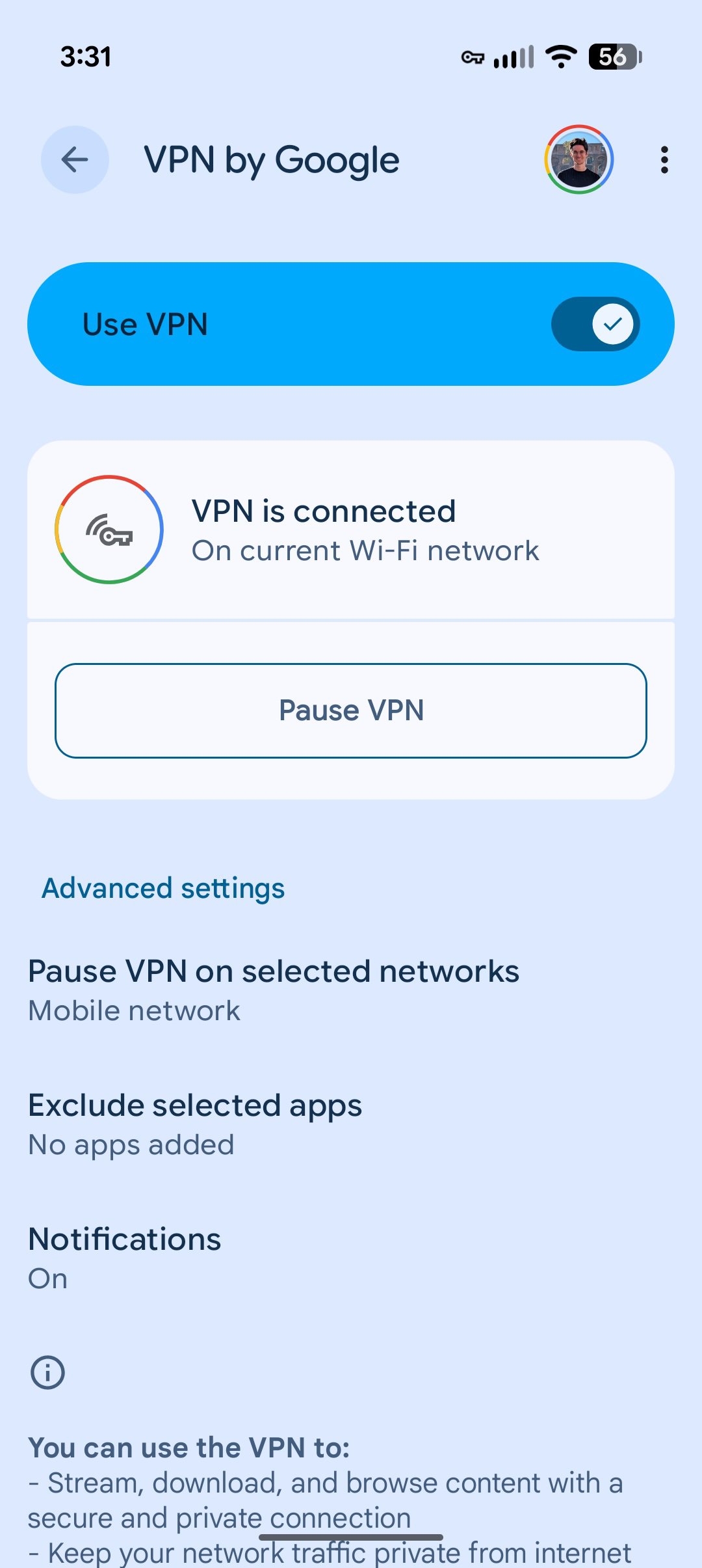 Screenshot showing how to set up Pixel VPN on a Pixel phone.