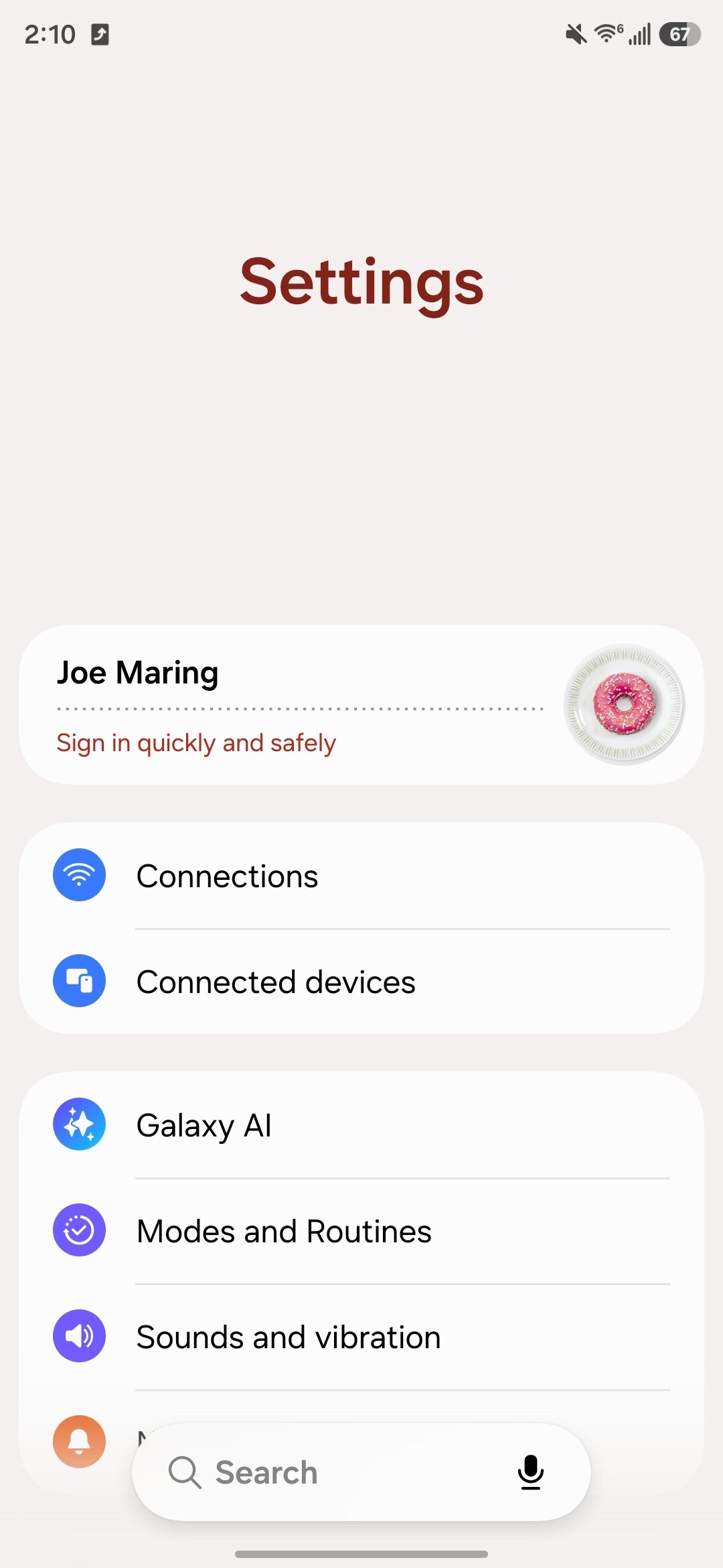 Screenshot of setting up Separate App Sound on a Samsung phone.