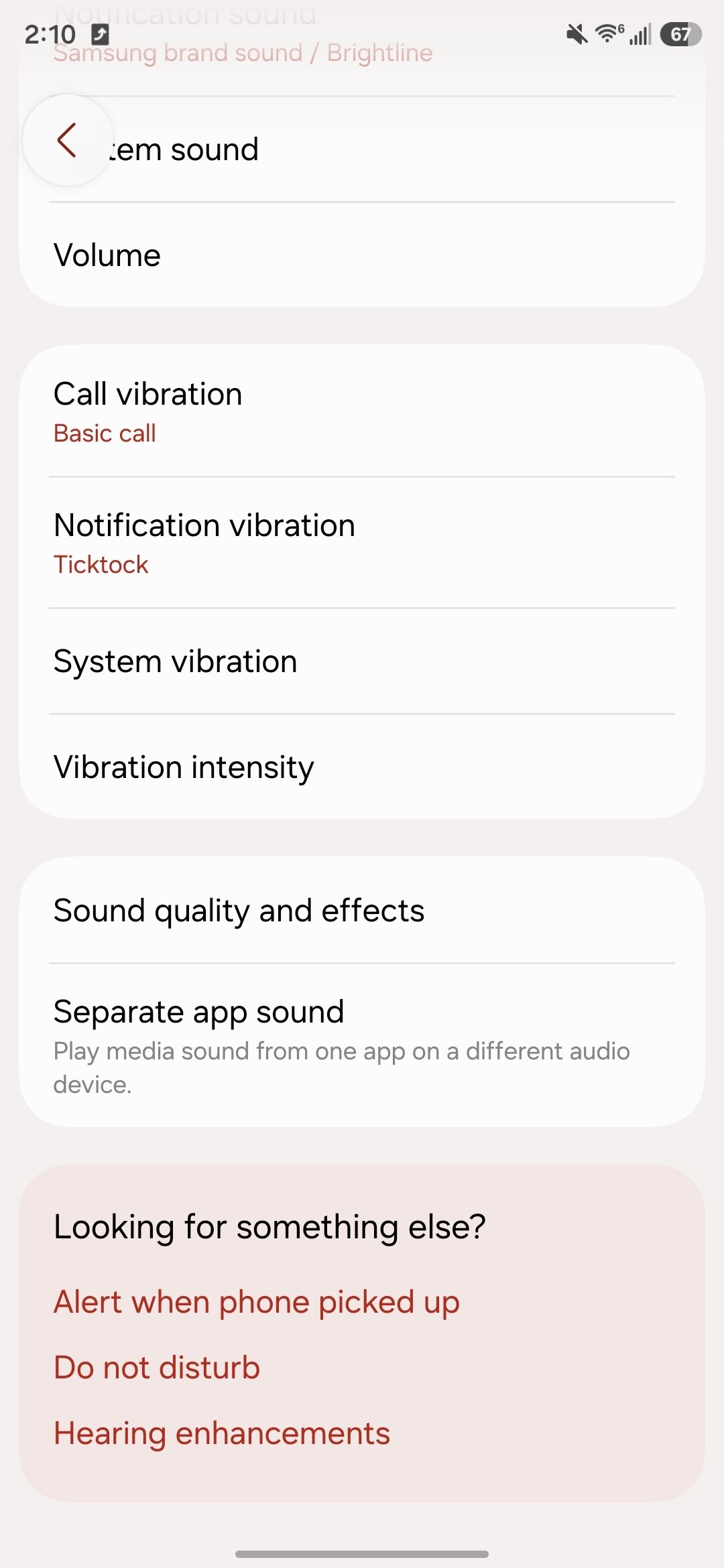 Screenshot of setting up Separate App Sound on a Samsung phone.