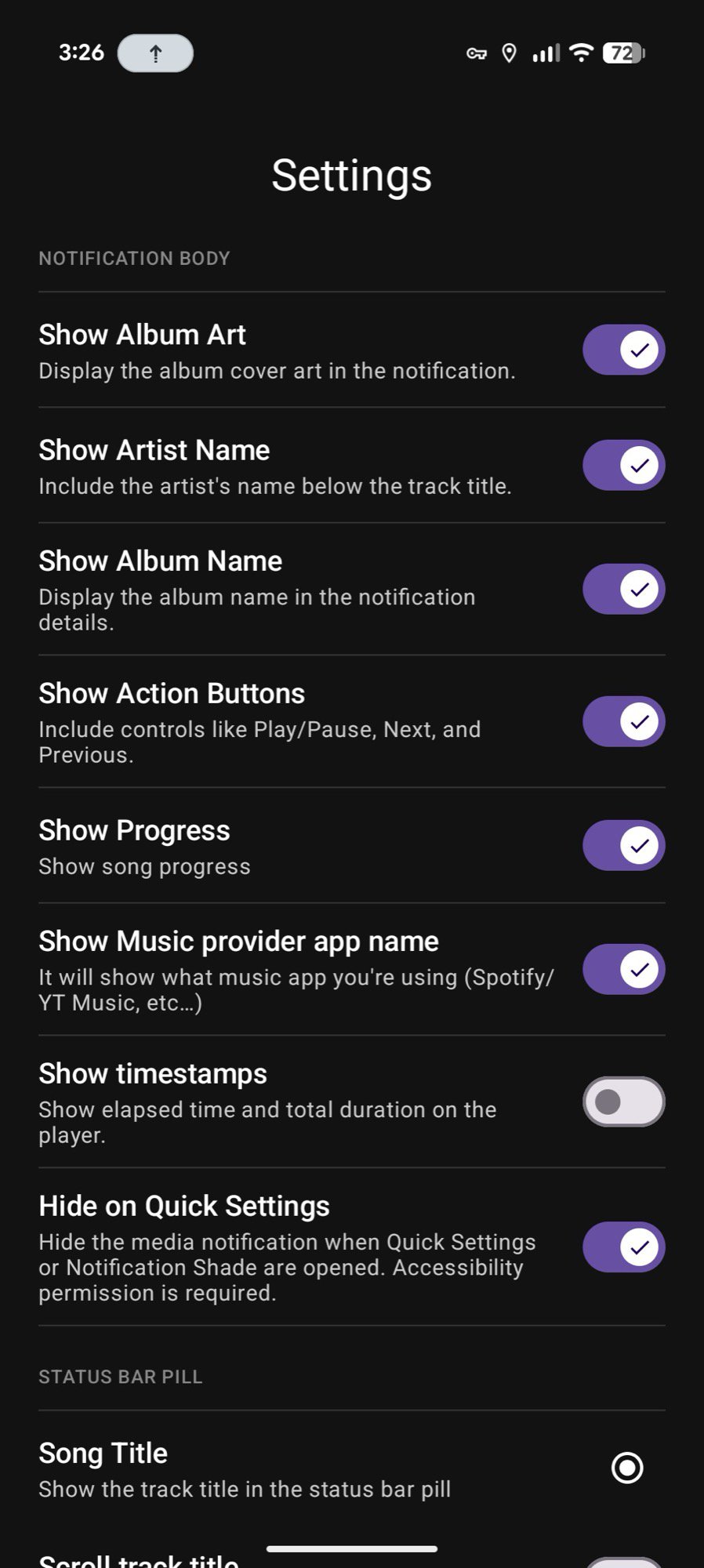 screenshot livemedia app settings live updates