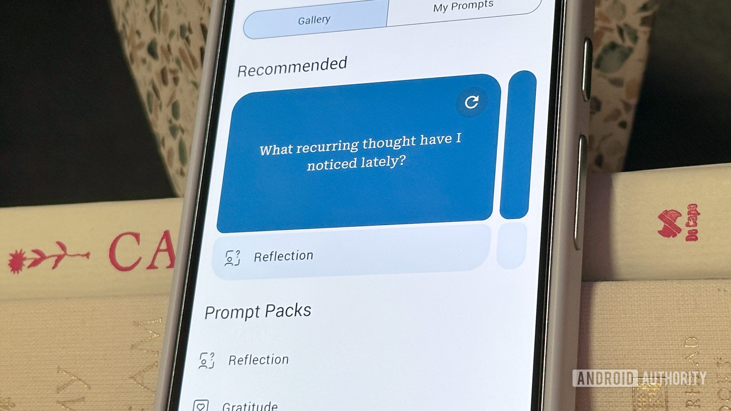 Day One journal app prompts screen Day One journal app prompts screen
