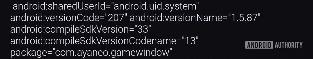 AYAWindow Android Manifest file