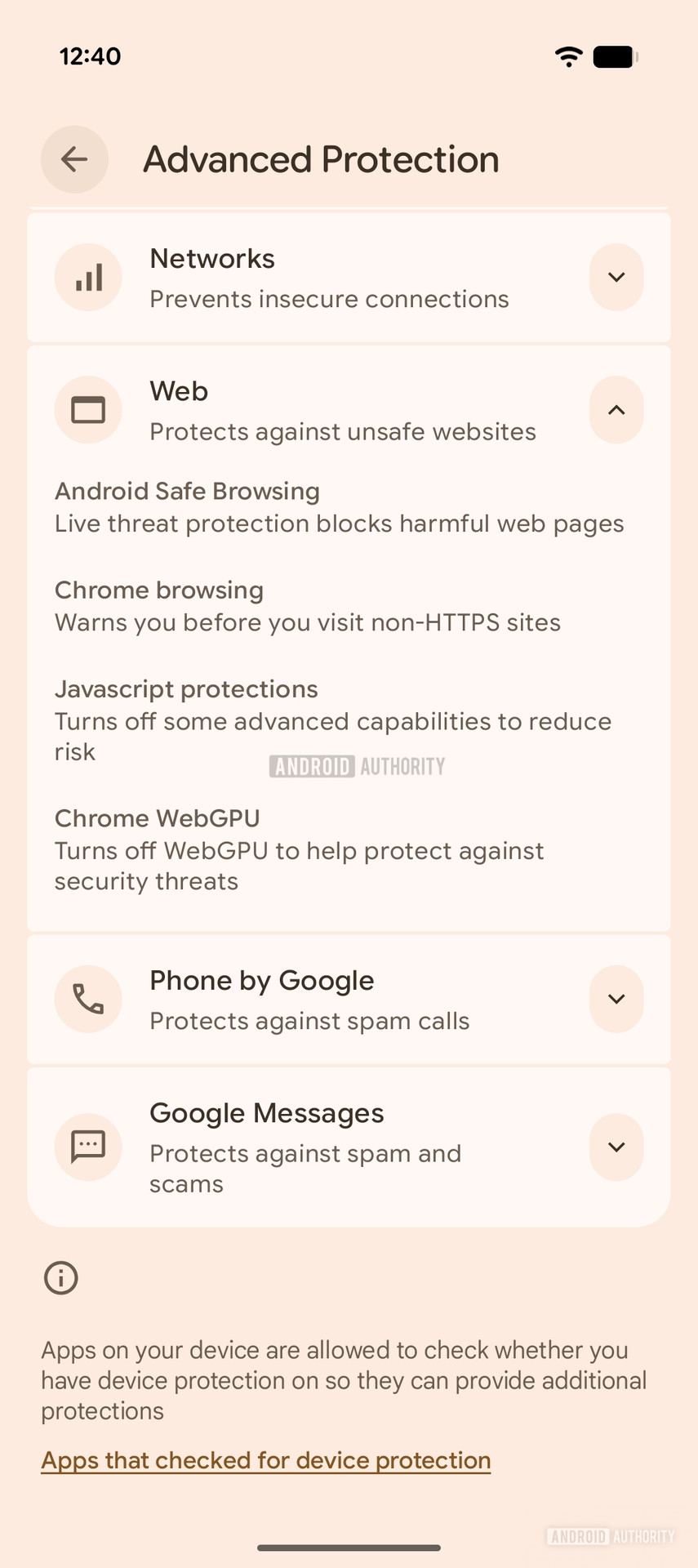 Android Advanced Protection Mode Disable WebGPU in Chrome