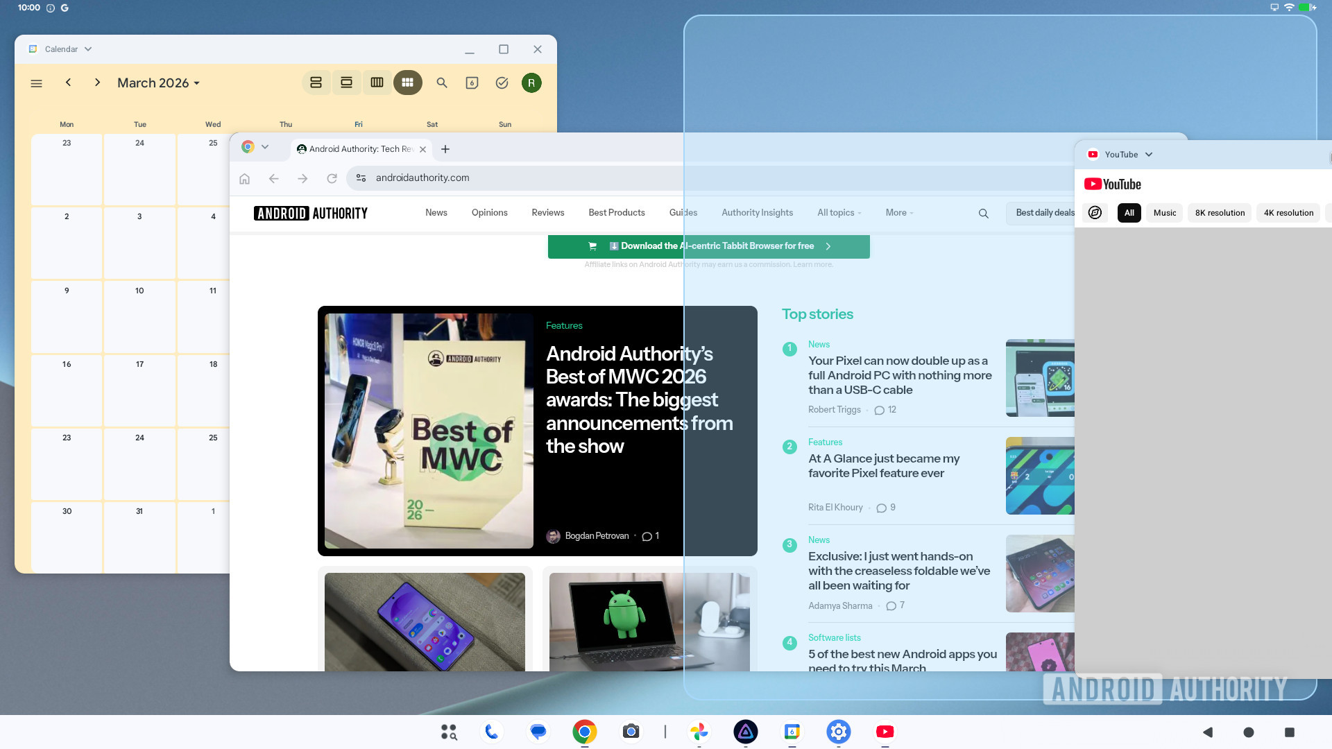Android Desktop Mode multi window snapping