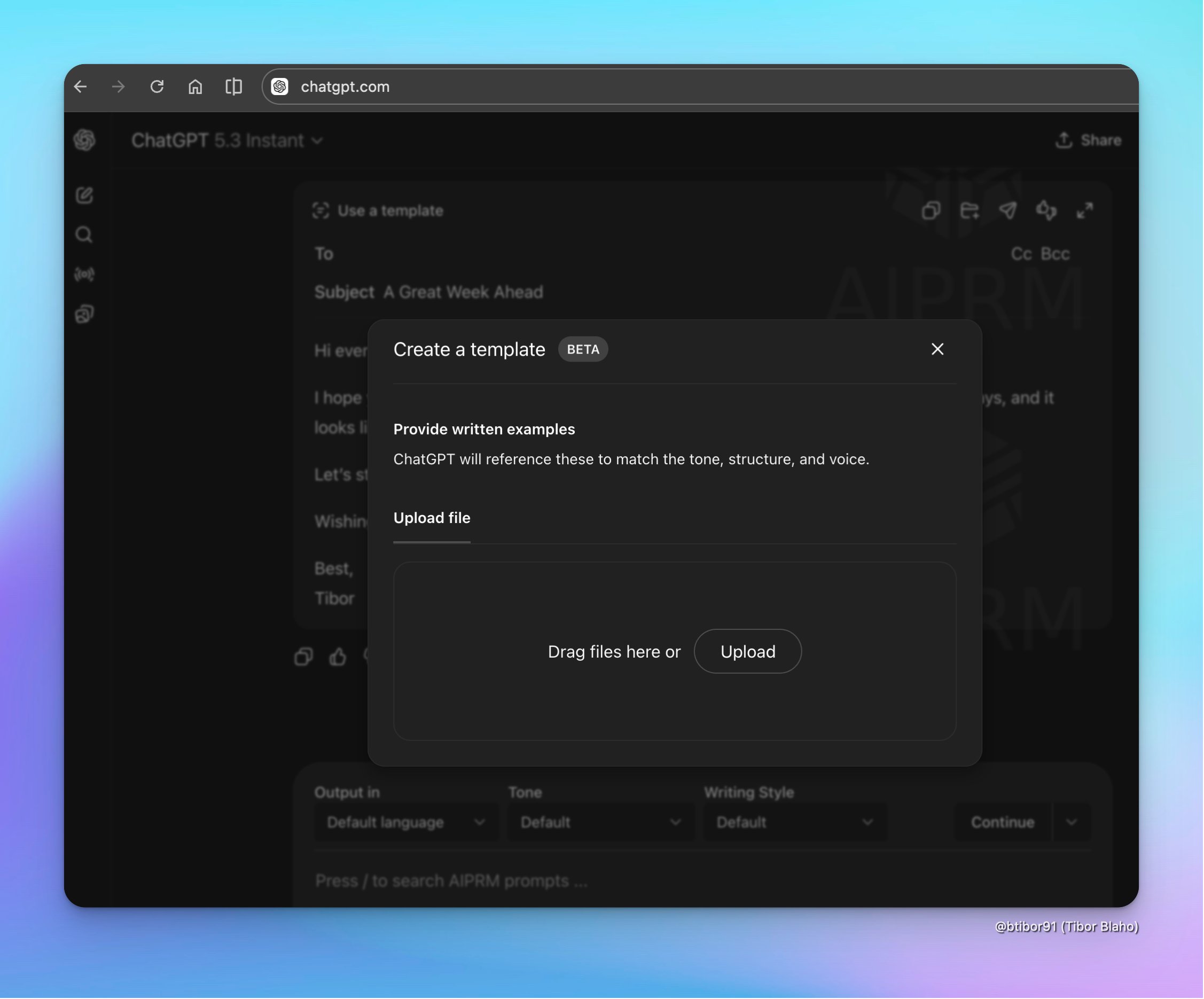 ChatGPT Leak Create a Template Beta