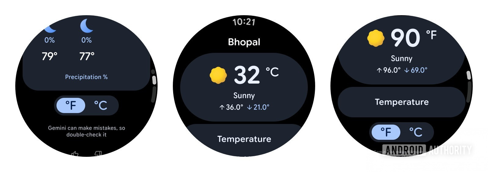 Gemini on Wear OS Weather cards Upcoming UI (2)