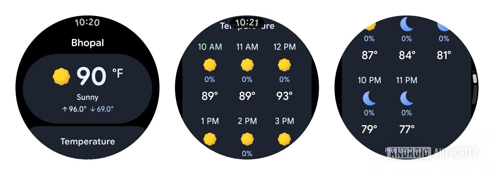 Gemini on Wear OS Weather cards Upcoming UI