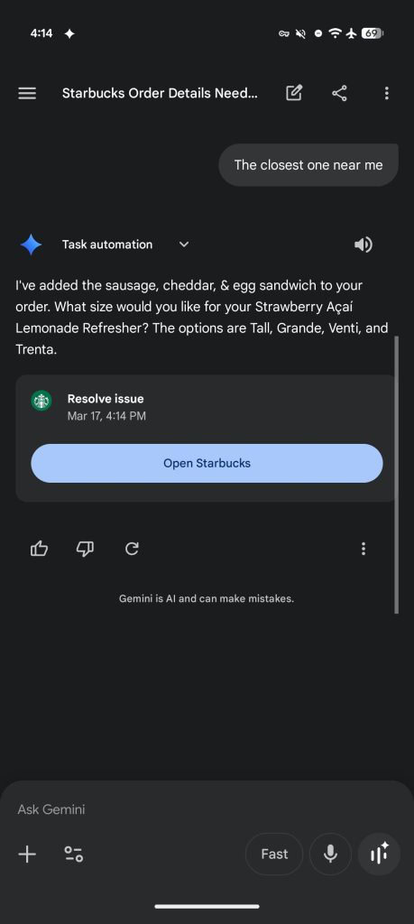 Gemini task automation window on Pixel 10 9to5Google 4