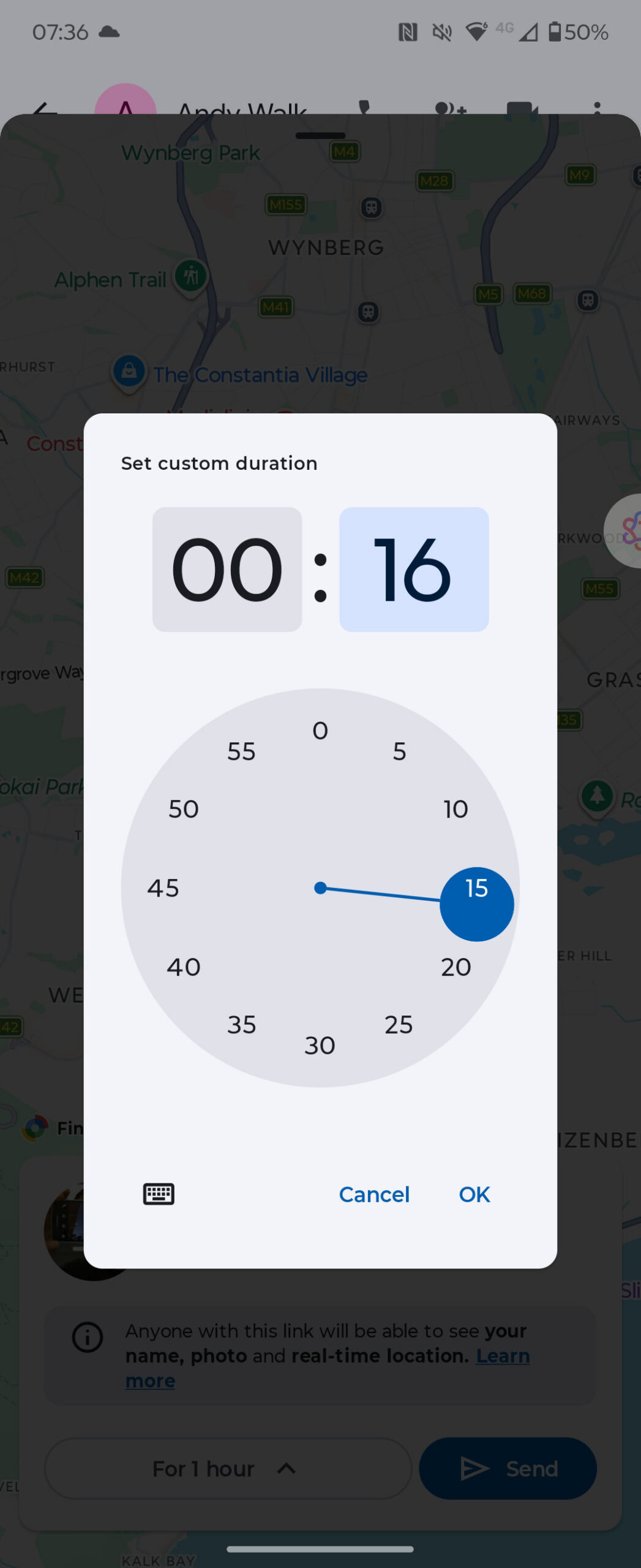Google Messages real time location sharing 5