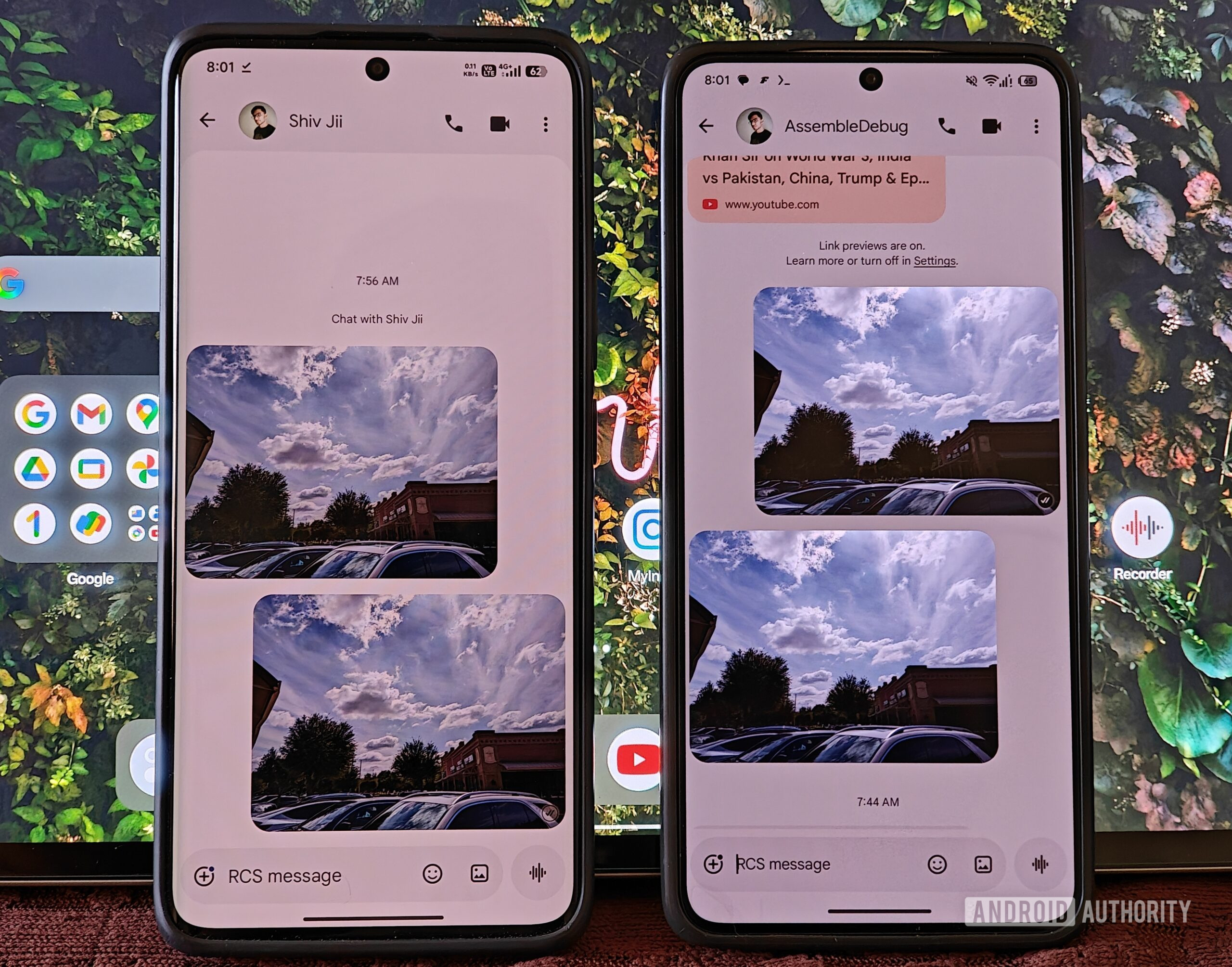 Google Messages showing Ultra HDR effect in thumbnail