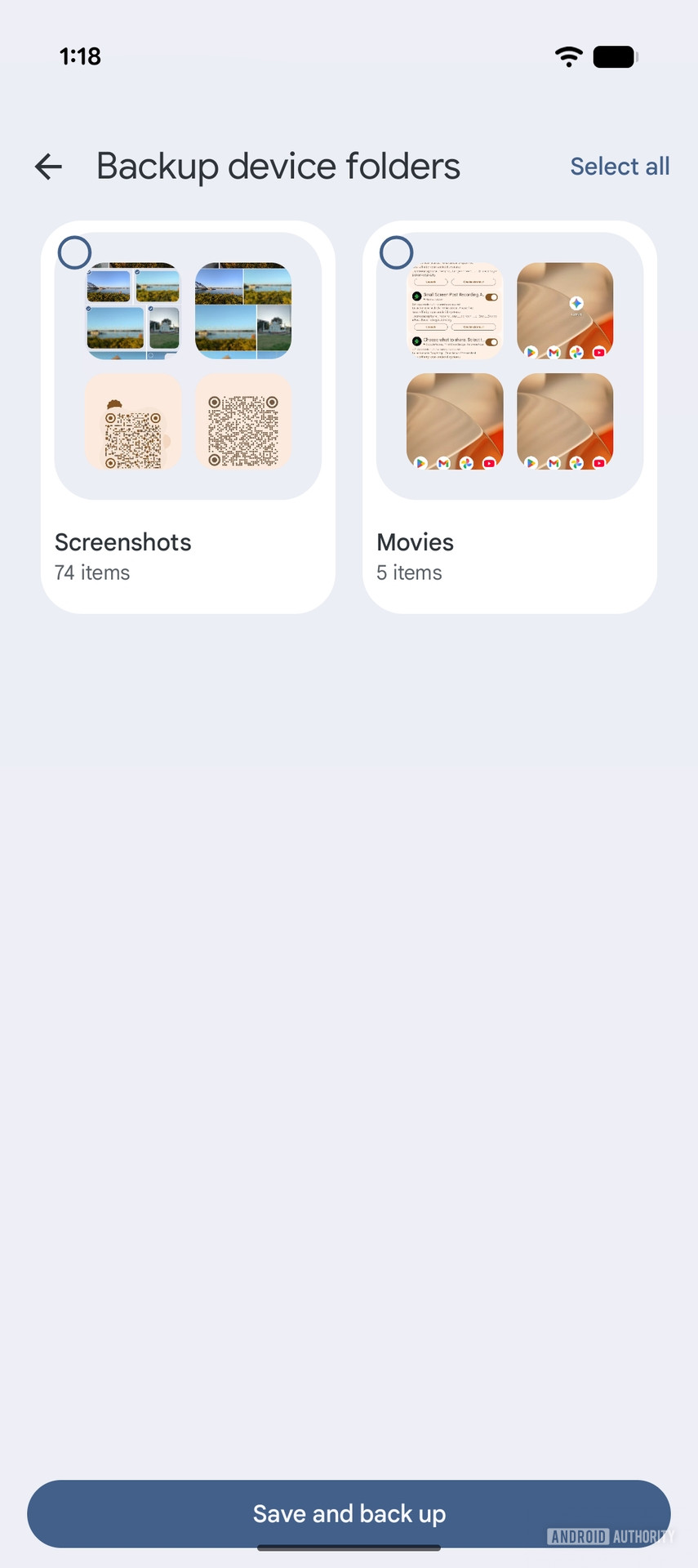 Google Photos Backup device folders Upcoming UI