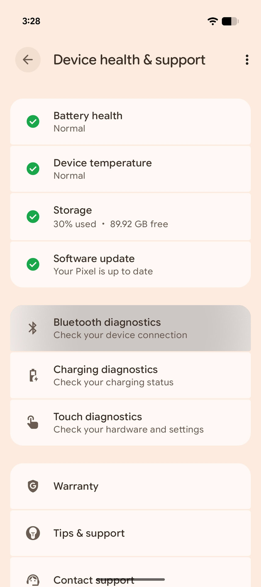 Google Pixel Bluetooth diagnostic menu (5)