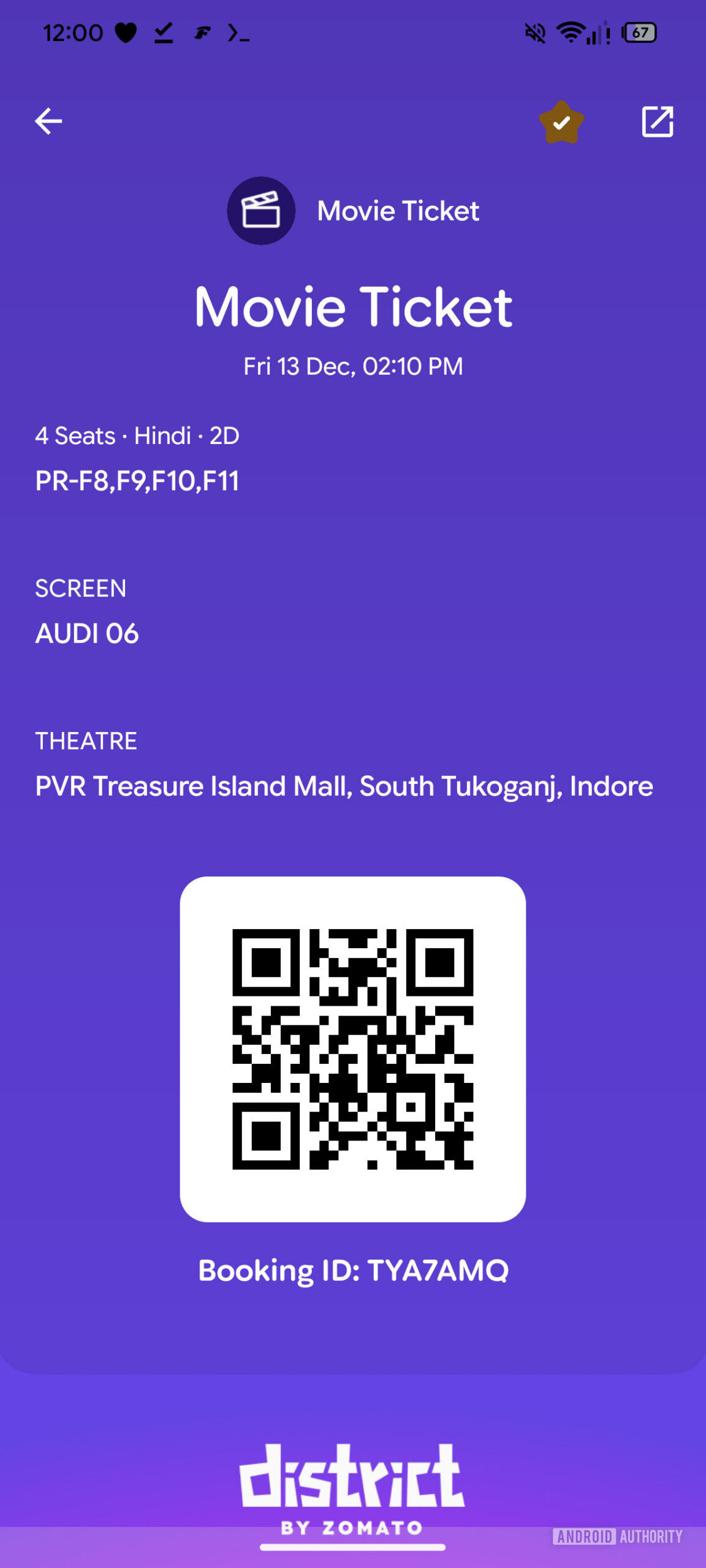 Google Wallet upcoming movie ticket