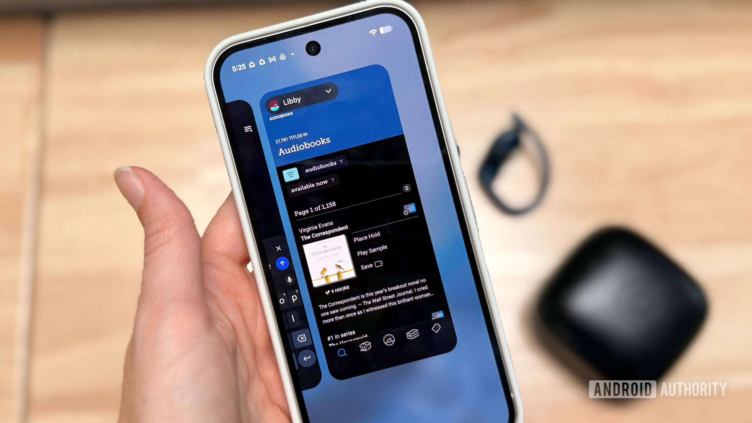 A Libby user opens the audiobooks section of the app.