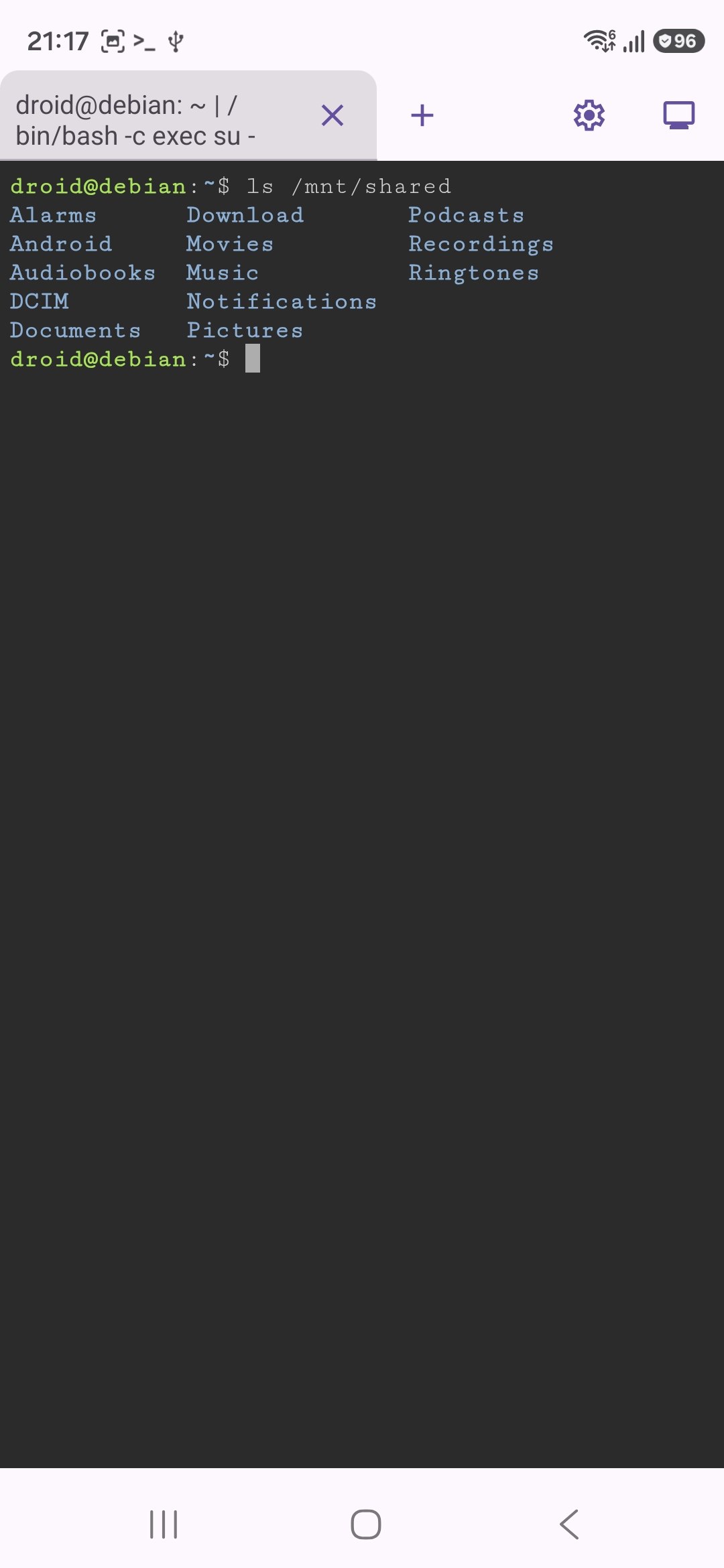 One UI 8.5 Linux Terminal shared storage folders Dylan H 1