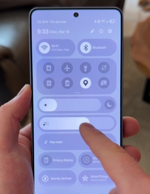 One UI 9 larger brightness and volume sliders