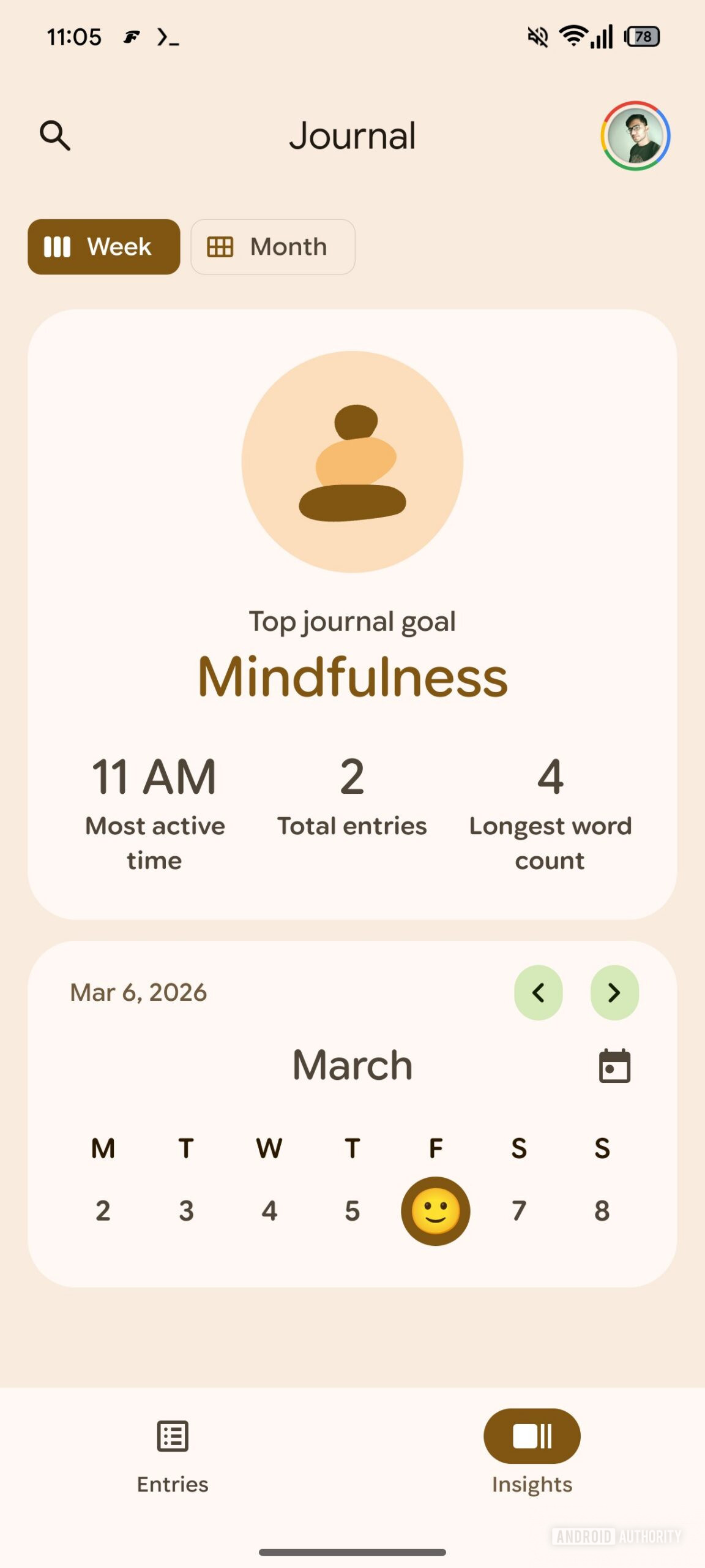 Pixel Journal Insights Page Changes 1