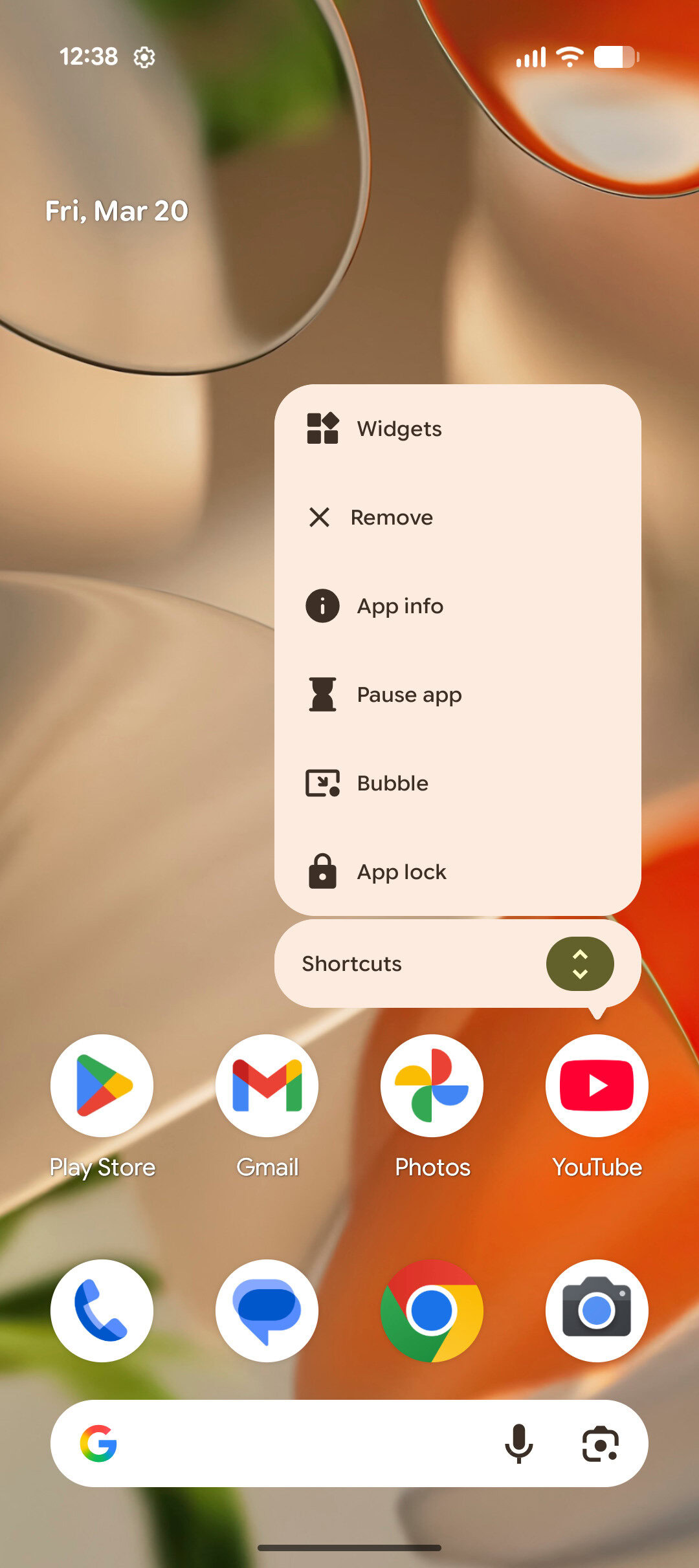 Redesigned long press menu 2