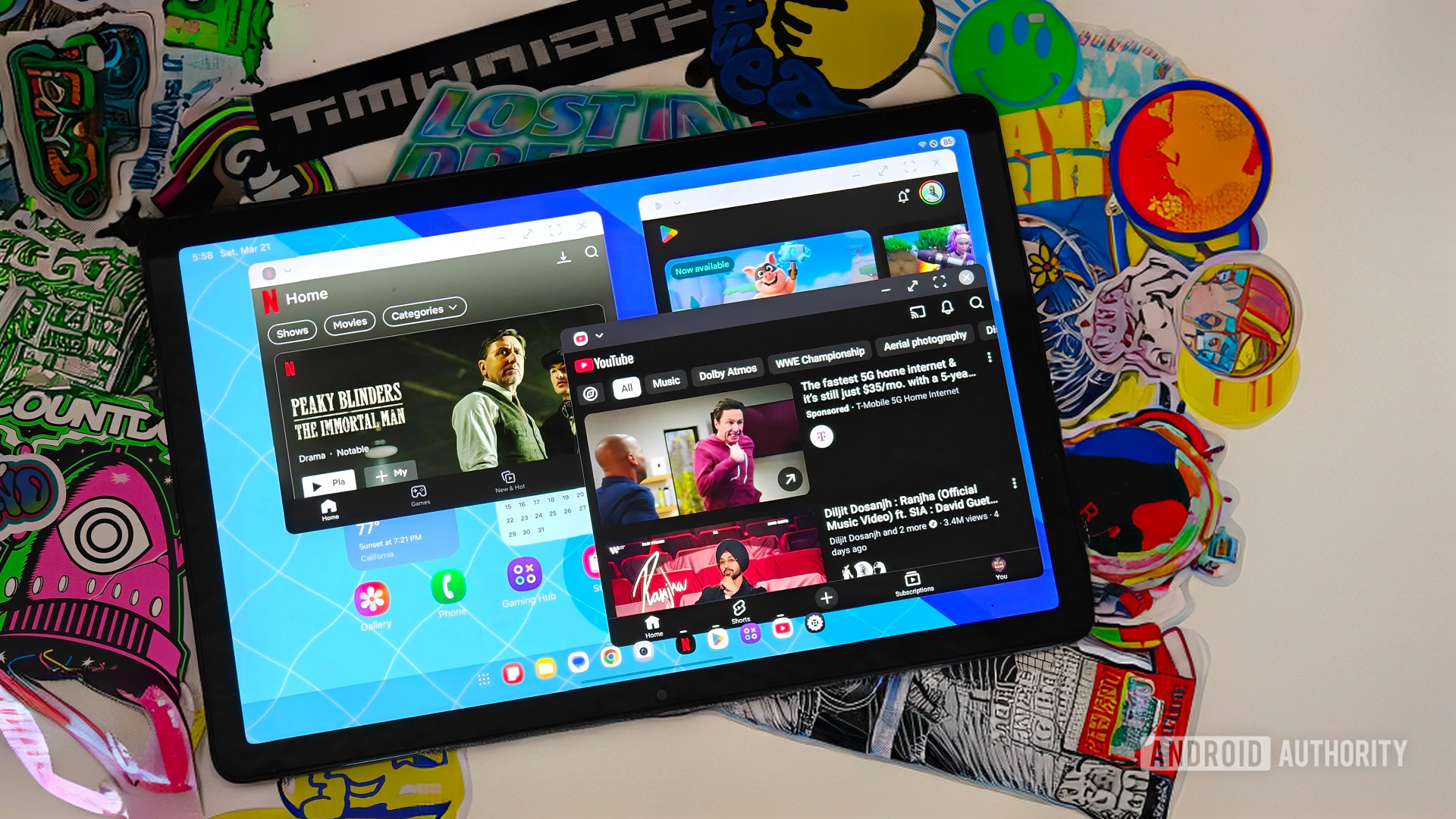 Samsung Galaxy Tab A15 Plus 5G review image showing the tablet in DeX mode
