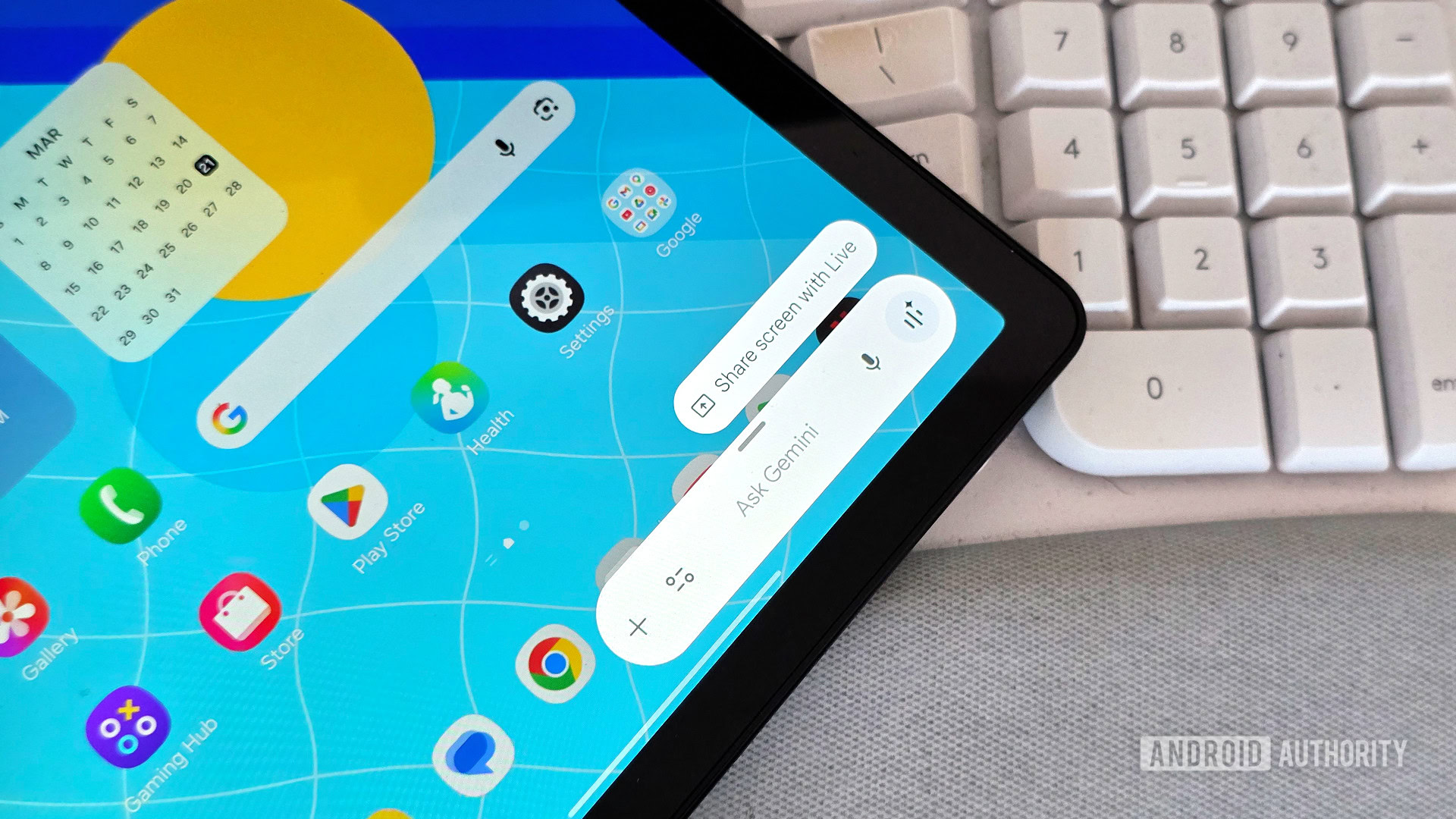 Samsung Galaxy Tab A15 Plus 5G review image showing the Gemini interface