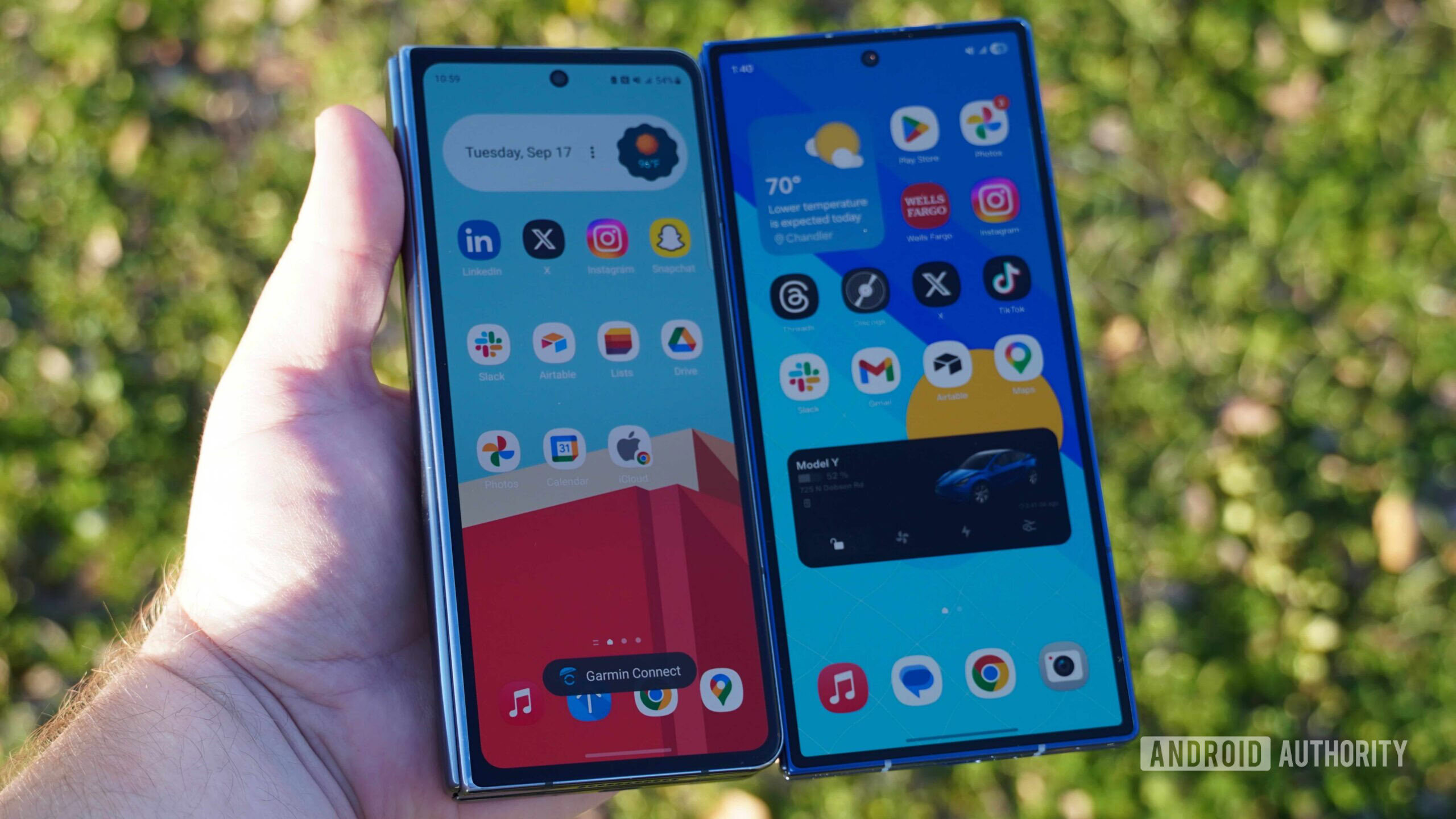 Z Fold 7 vs Fold 4 2 Fixed The Samsung Galaxy Z Fold 4 and Galaxy Z Fold 7 in the hand.