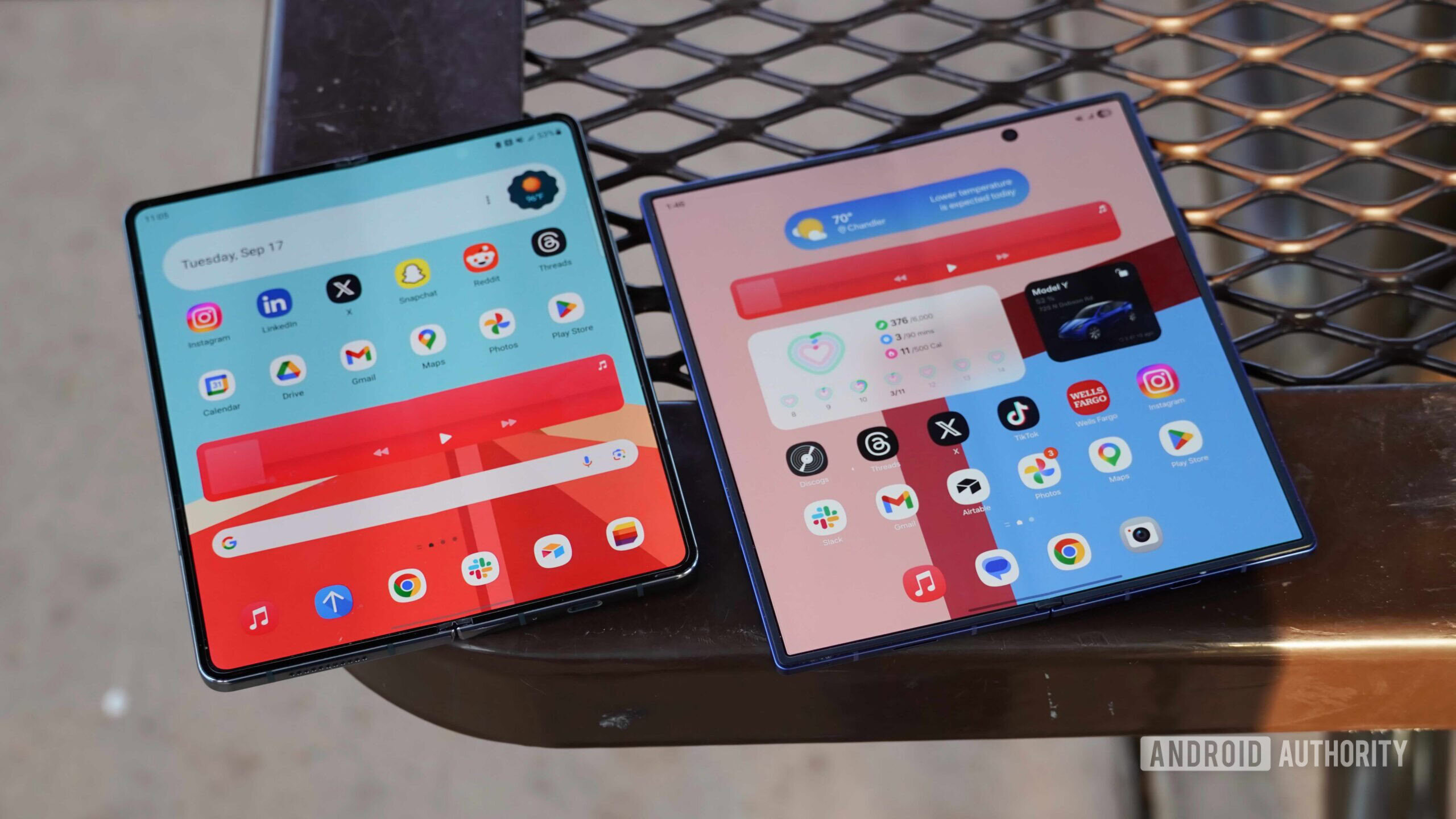 Z Fold 7 vs Fold 4 5 Fixed The Galaxy Z Fold 4 displays opened compared with the Galaxy Z Fold 7.