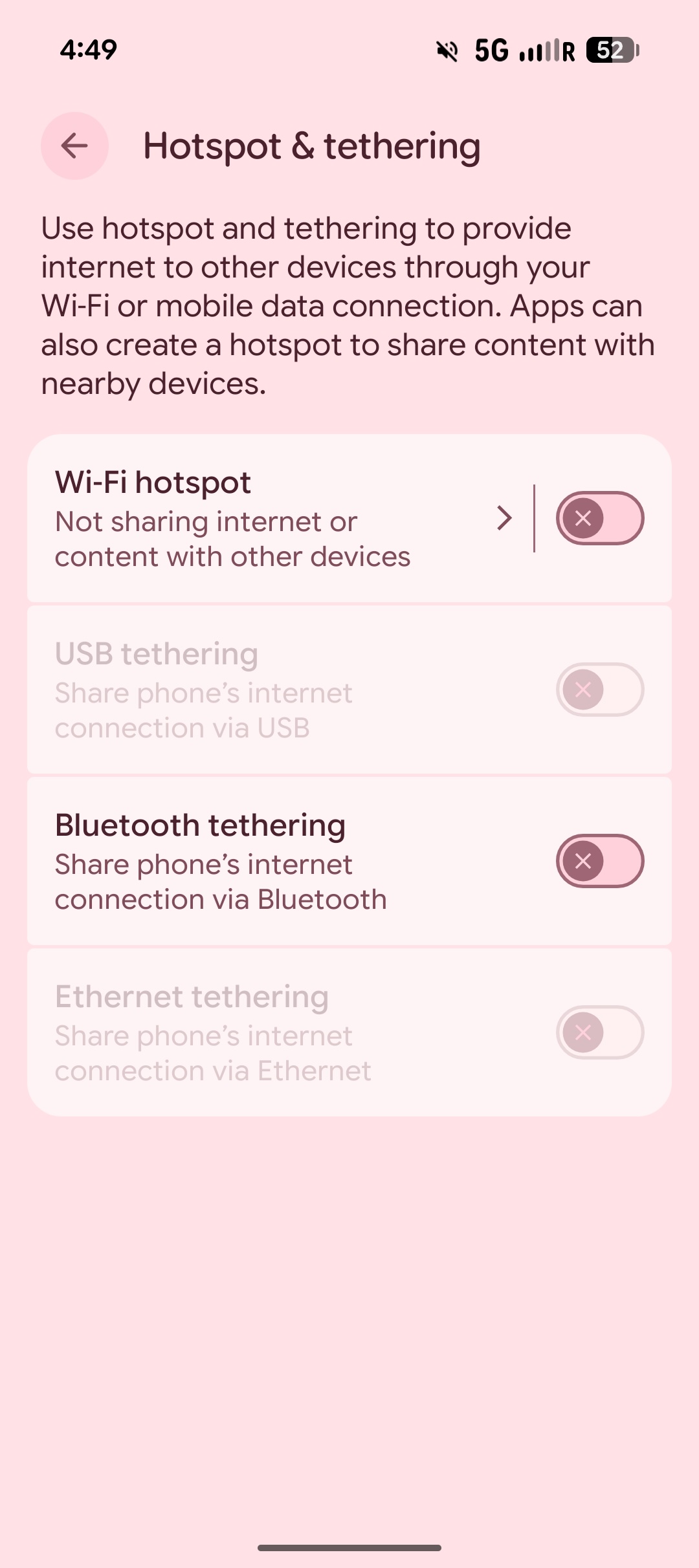 Screenshot of connectivity settings in Android 16 QPR3.