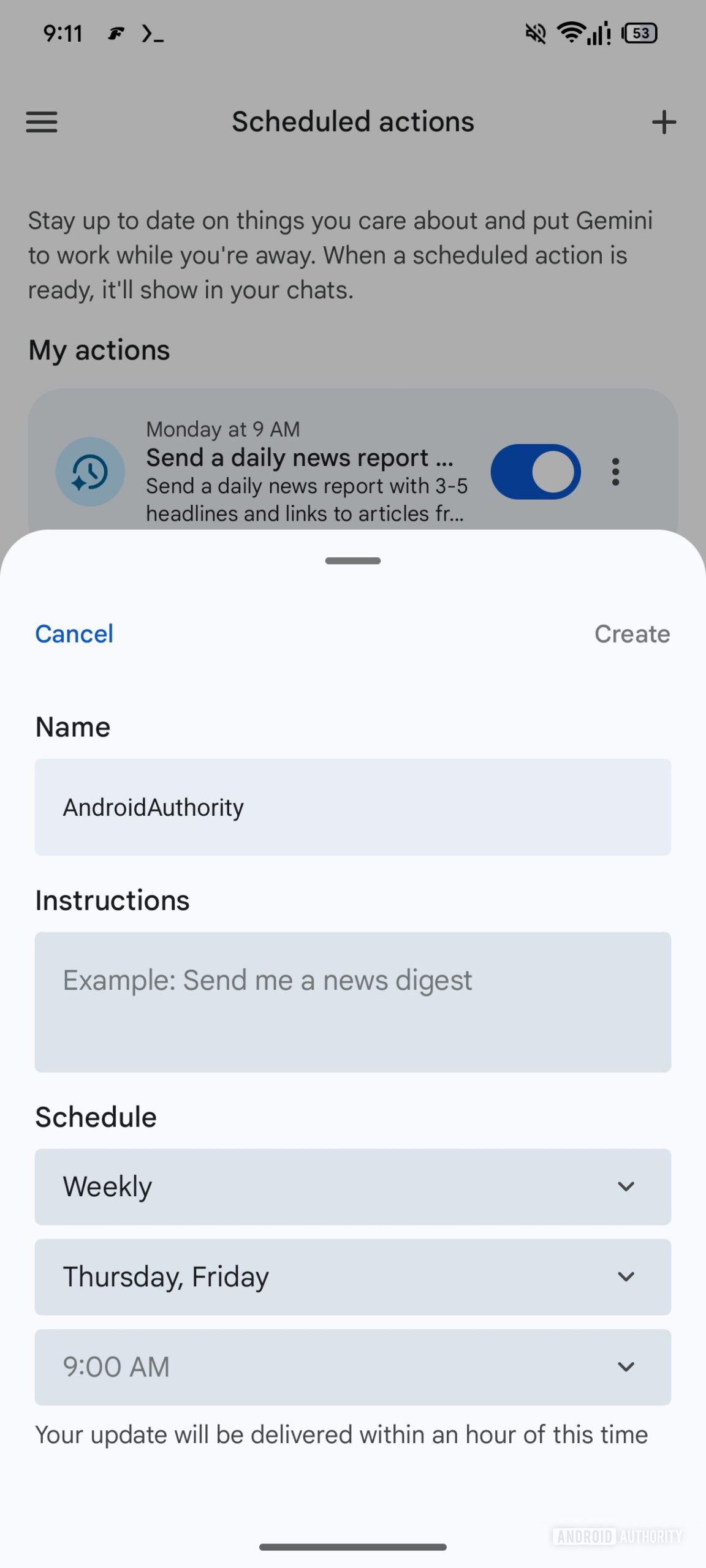 gemini new scheduled actions ui 1