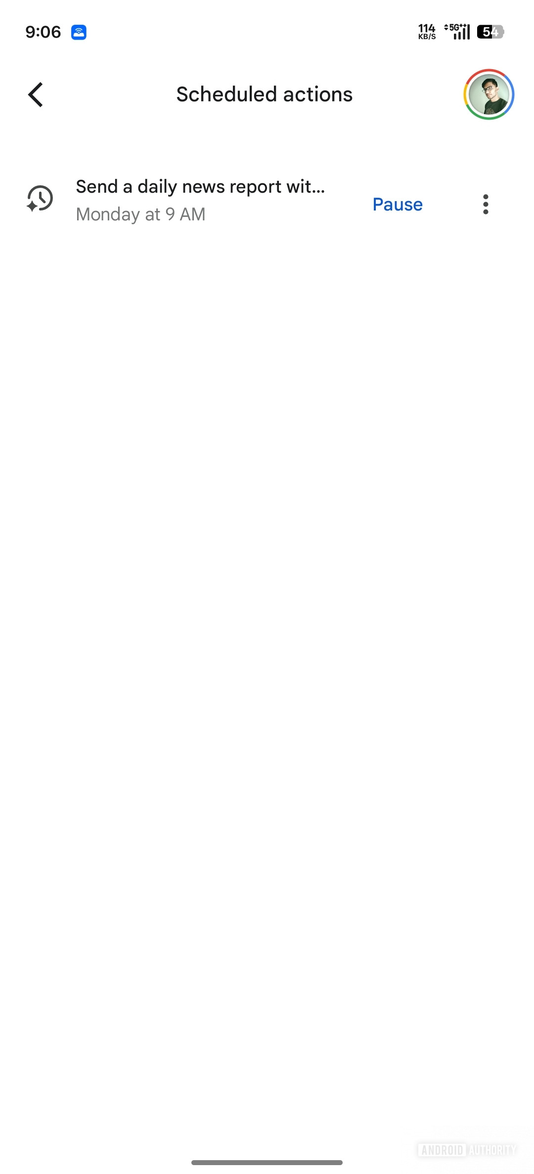 gemini old scheduled actions page 1