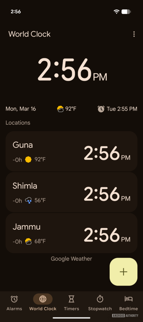 Google Clock's newest update borrows some color from the Pixel Weather ...