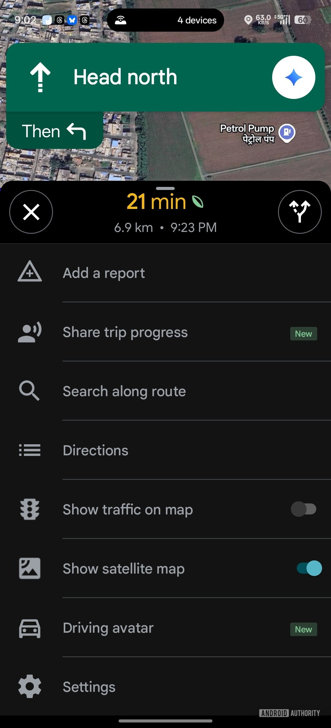 google maps expanding menu
