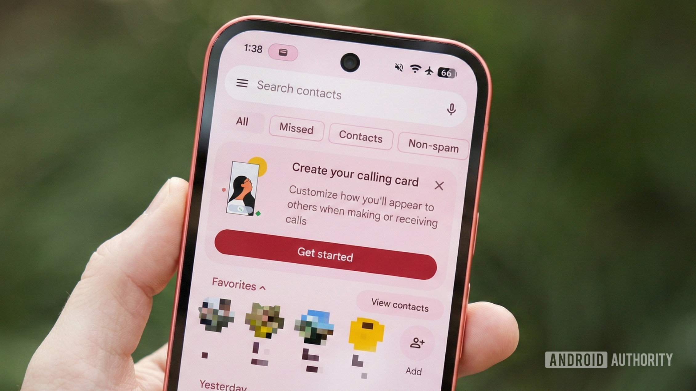 google phone personal calling cards hero 2 The Google Phone app with a Calling Cards pop-up.