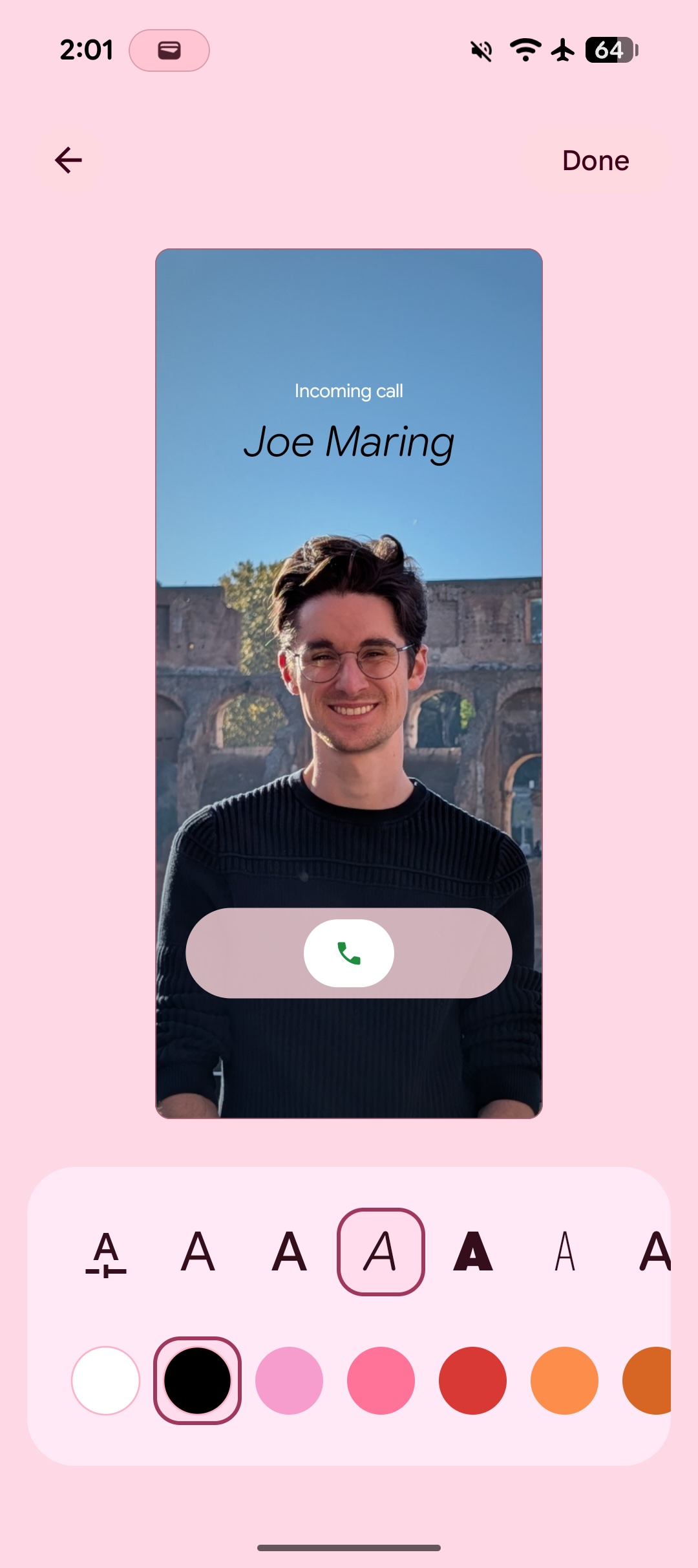 Screenshot of creating your own Google Phone Calling Card.
