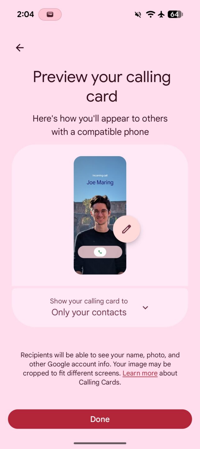 How to create your own Calling Card on the Google Phone app