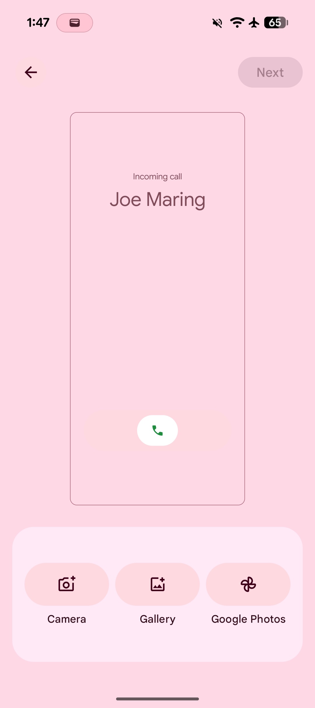 Screenshot of creating your own Google Phone Calling Card.