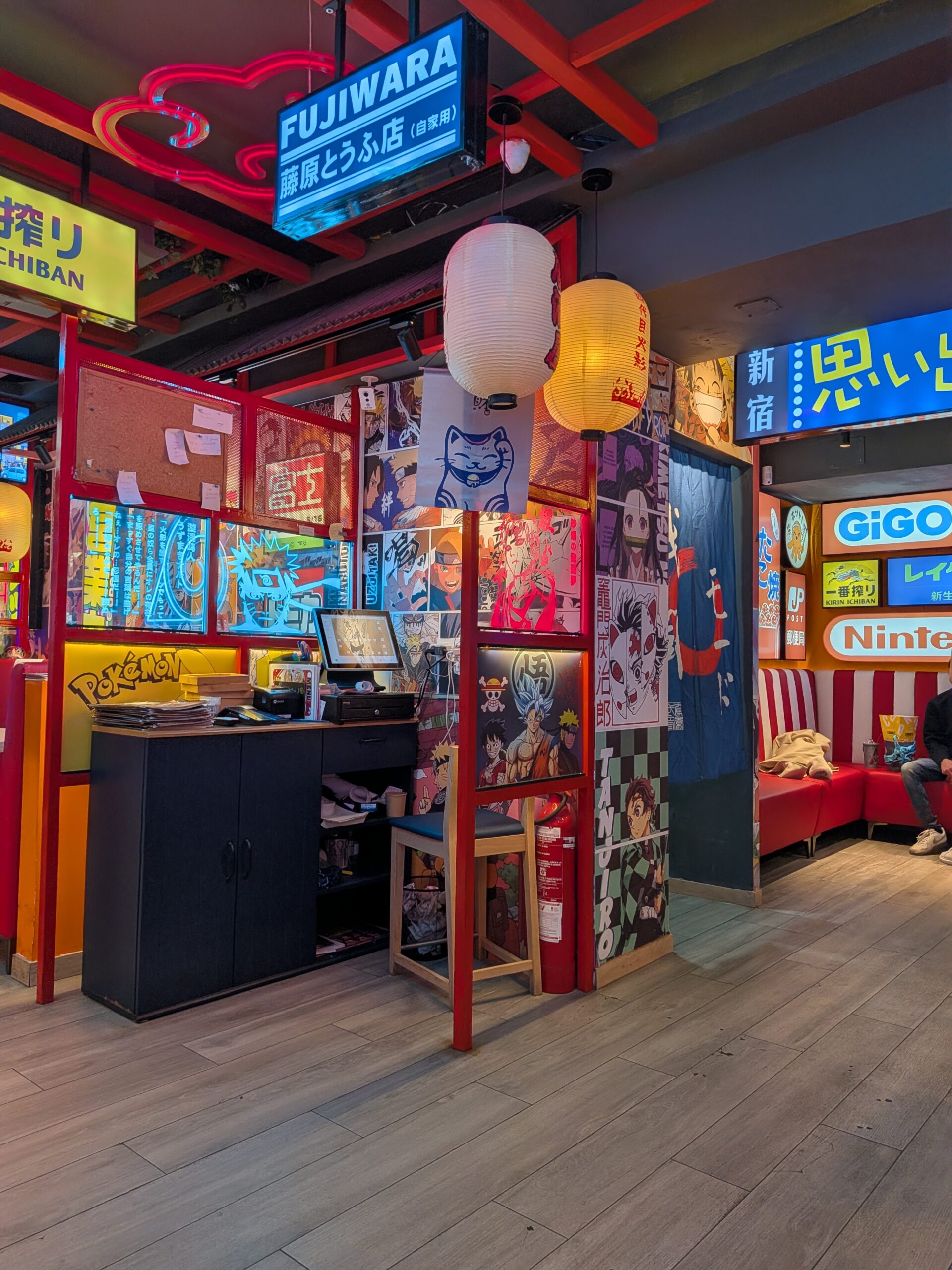 A photo of the inside of a ramen restaurant, captured with the Google Pixel 10a.