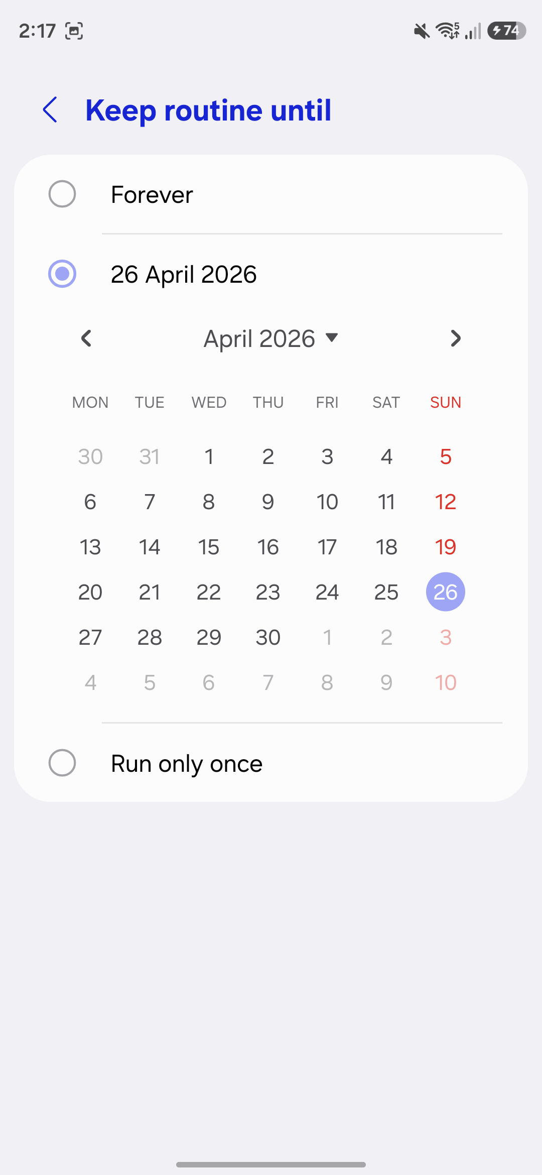 one ui 8 5 keep routine until 3