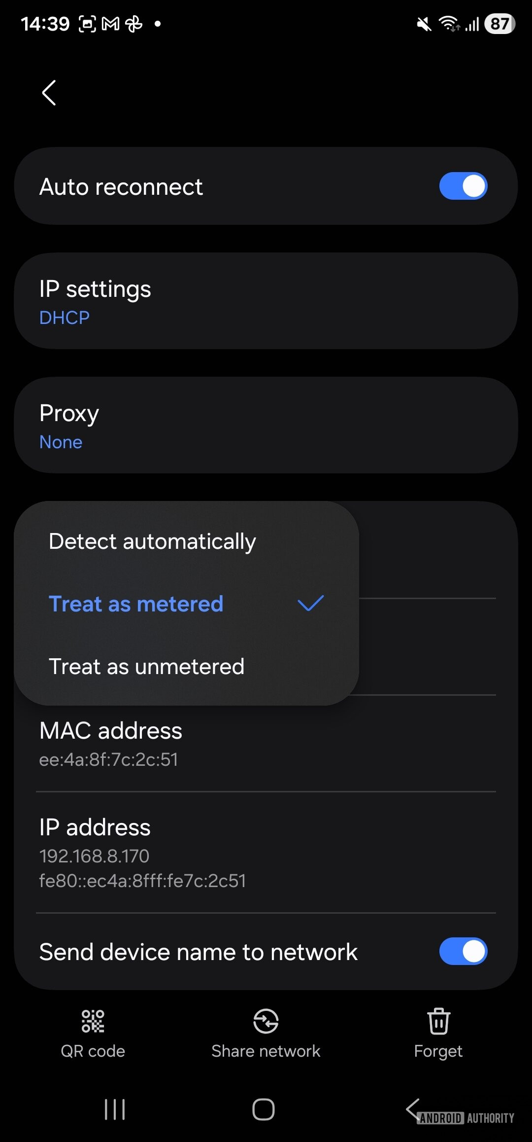 option to treat connection as metered