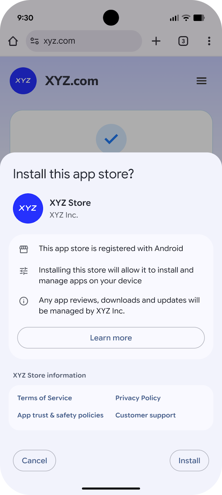 registered app store install sheet registered app store install sheet