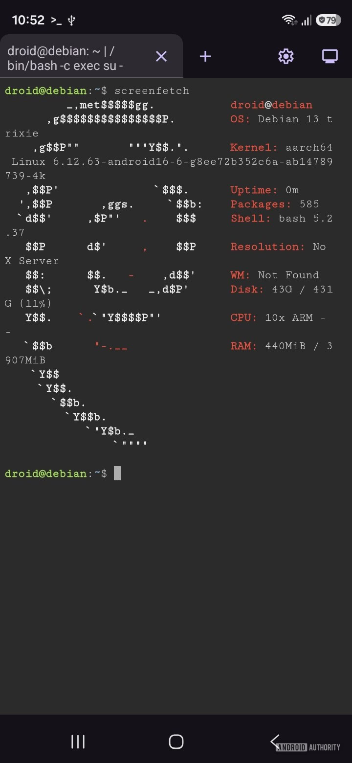 s26 plus linux terminal