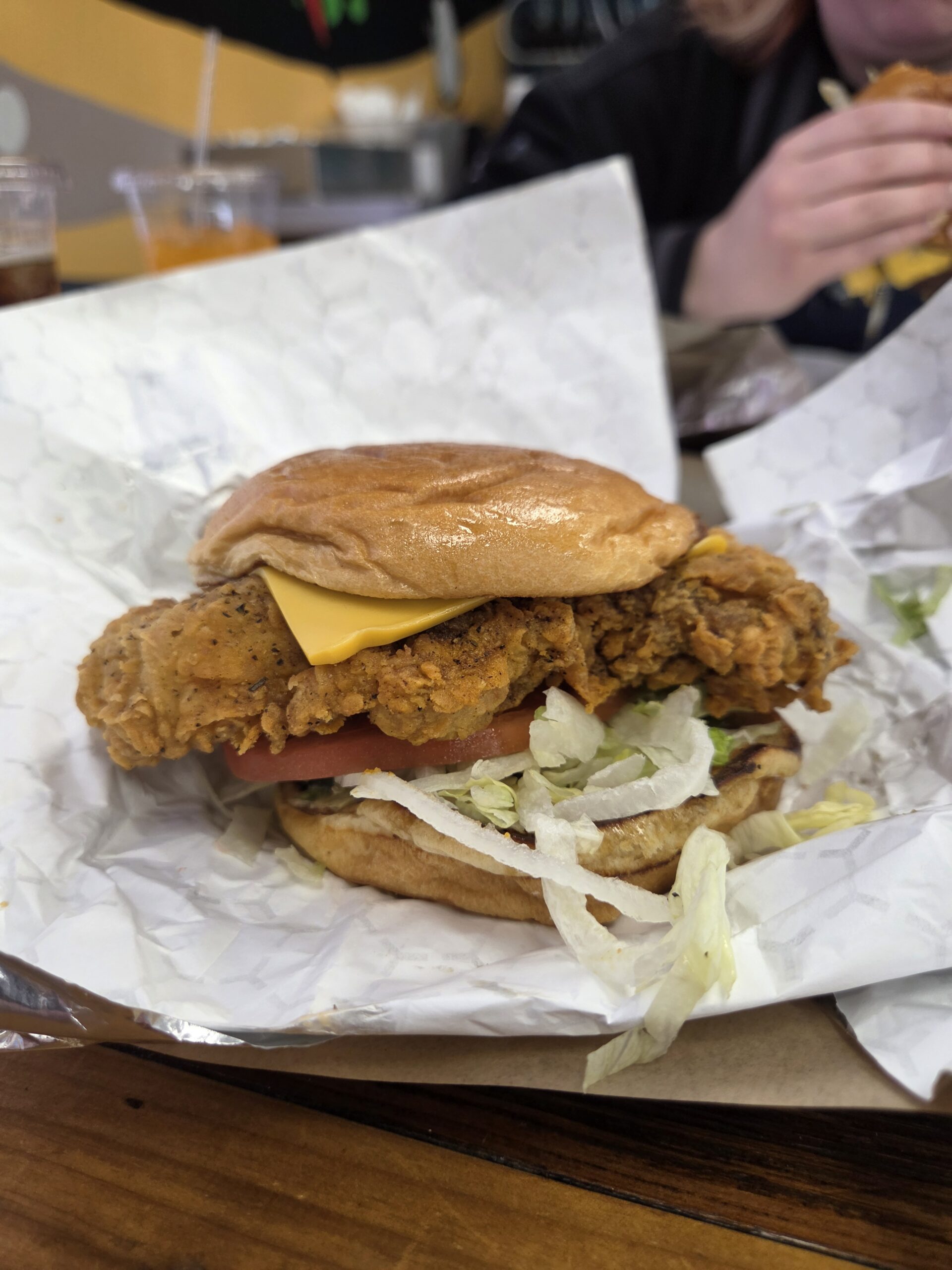 Photo of a fried chicken sandwich, taken with the Samsung Galaxy S26.